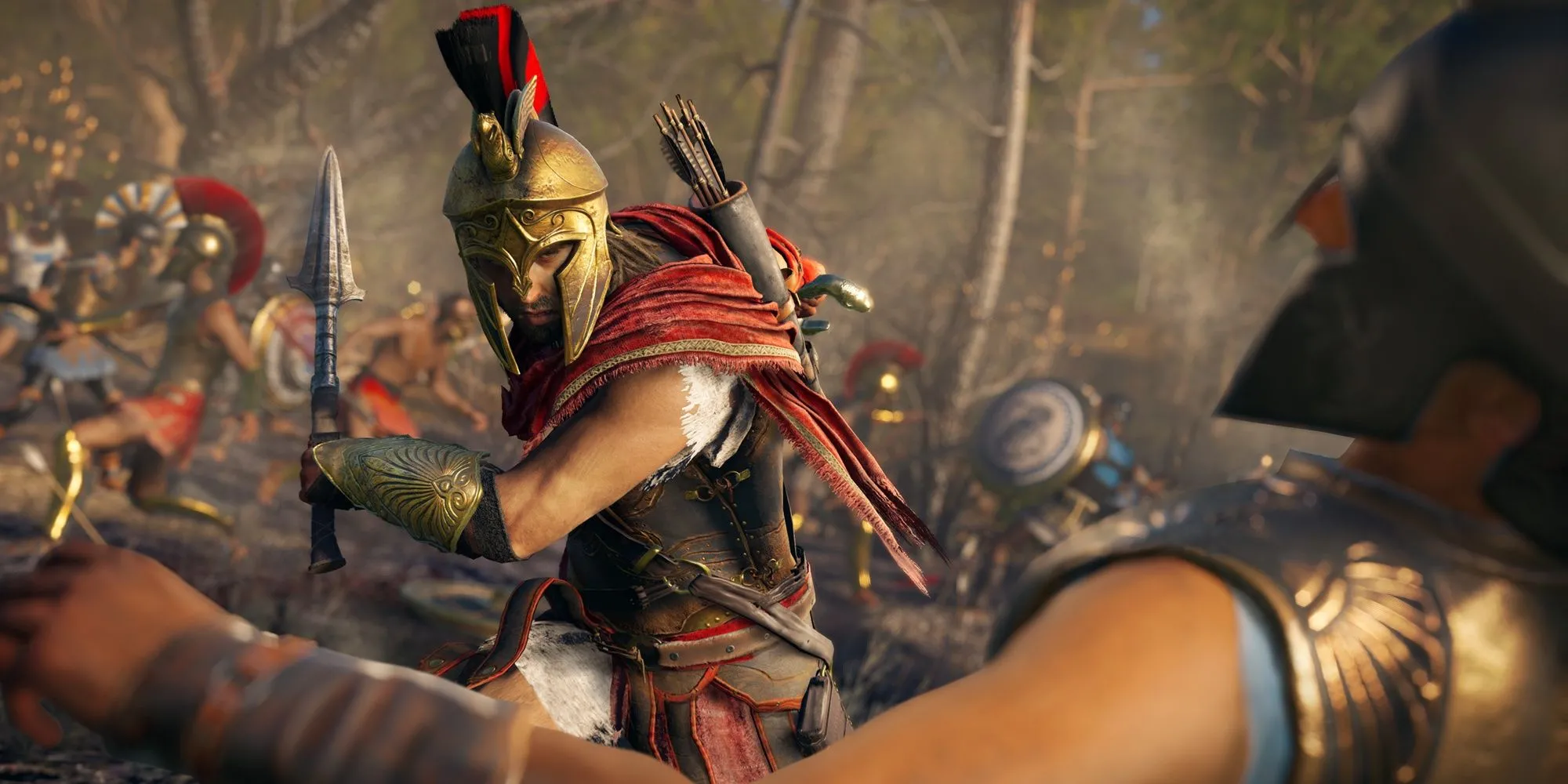 Cảnh Alexios đánh bại kẻ thù trong Assassin's Creed Odyssey