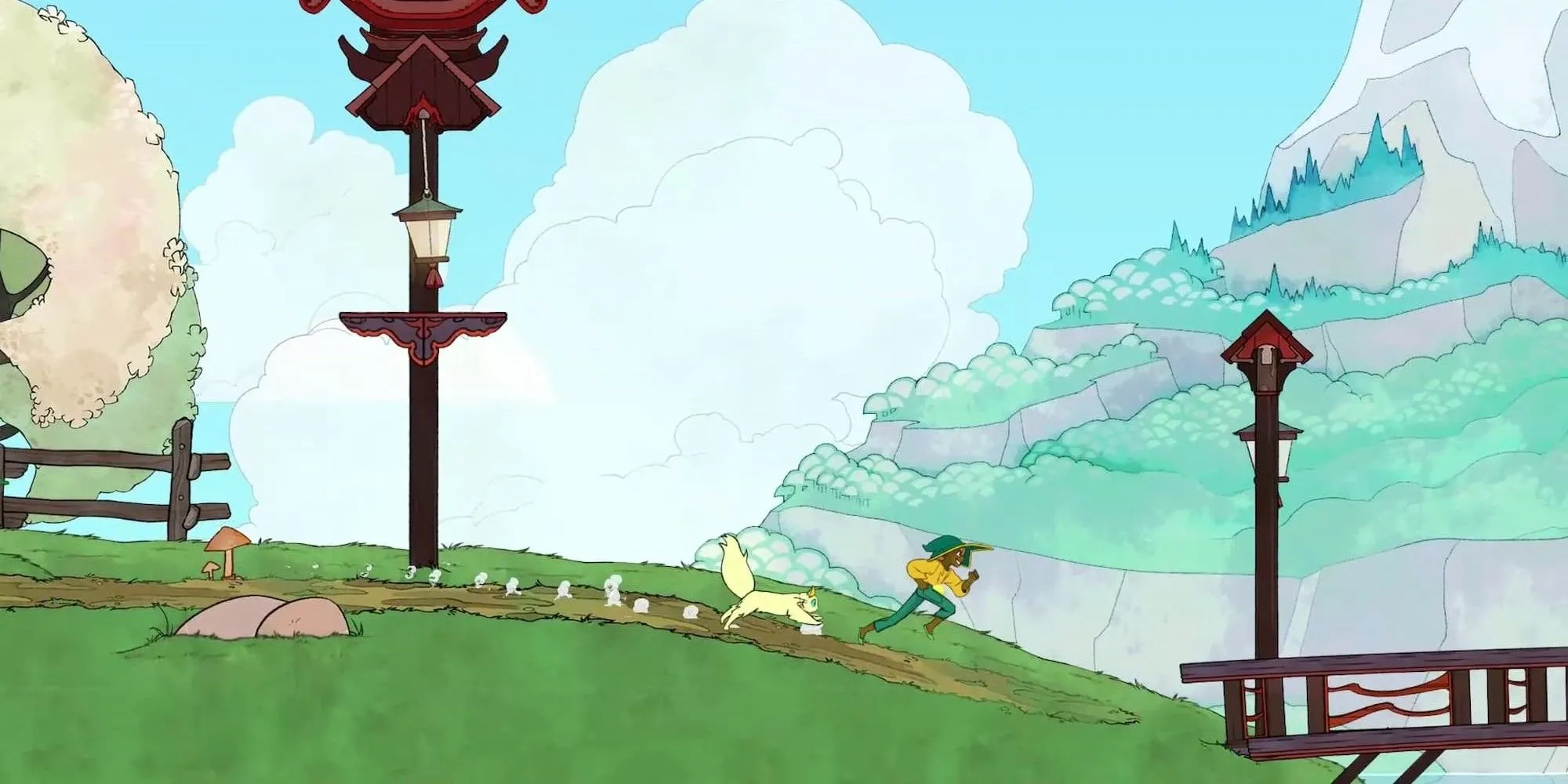 Cảnh chạy bộ trong game Spiritfarer