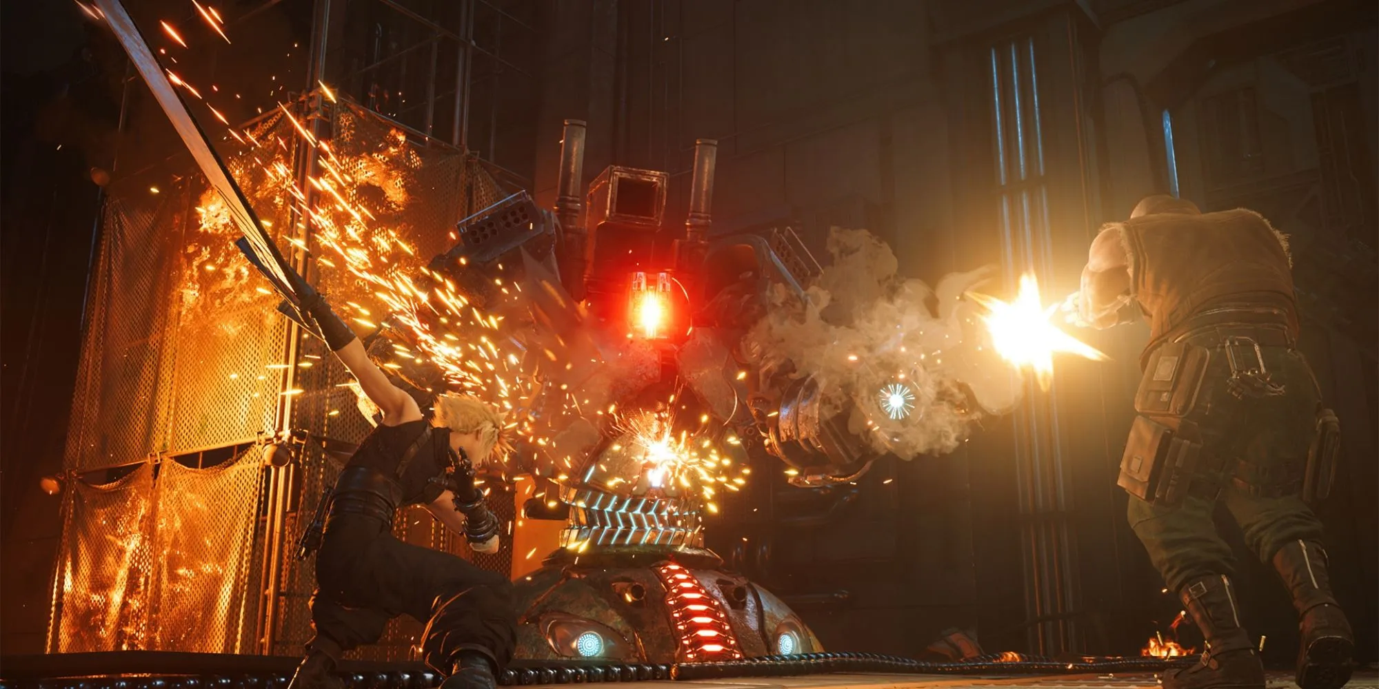 Cảnh chiến đấu trong Final Fantasy VII Remake