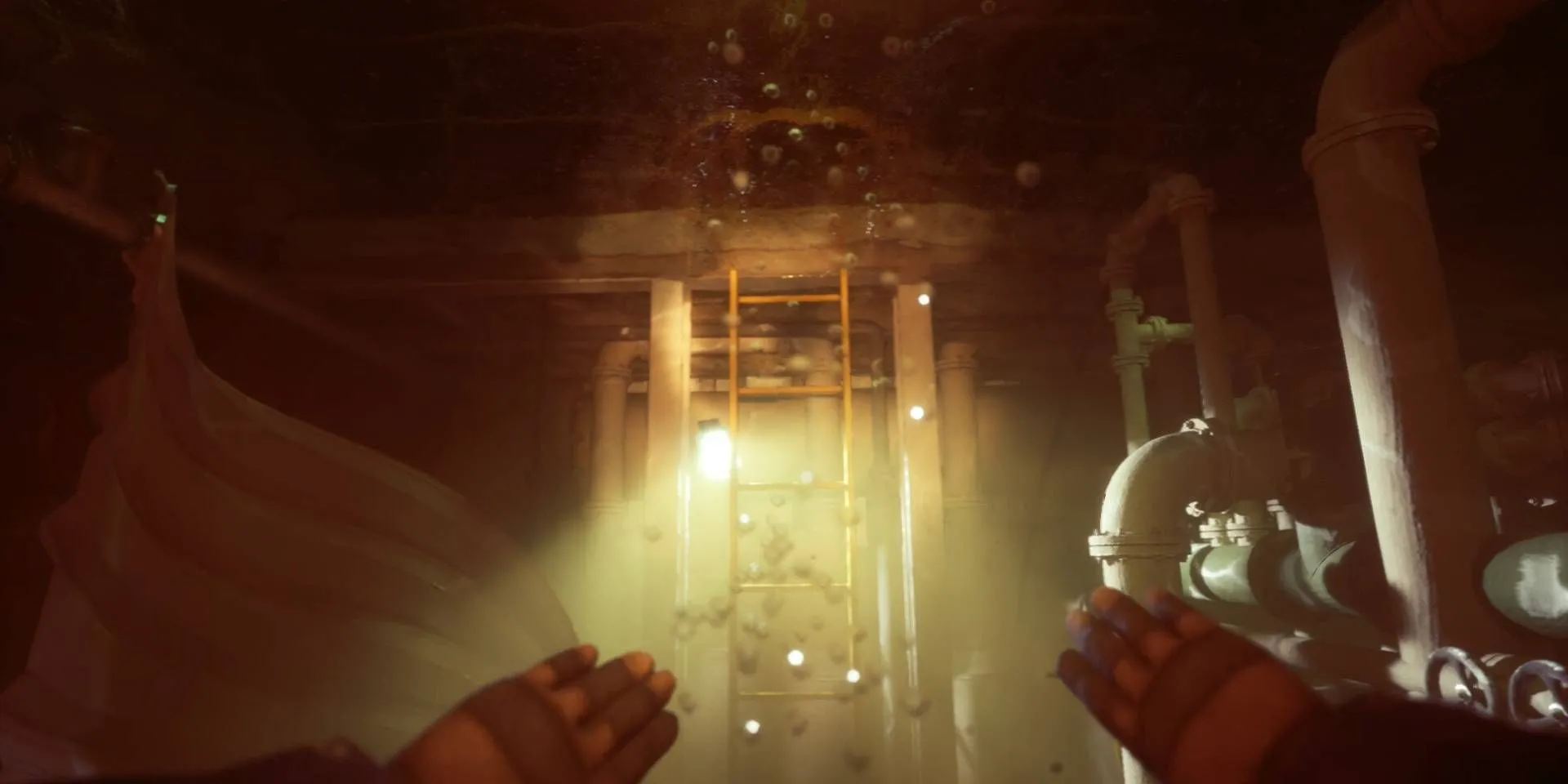 Cảnh chơi game Still Wake The Deep góc nhìn thứ nhất đang bơi