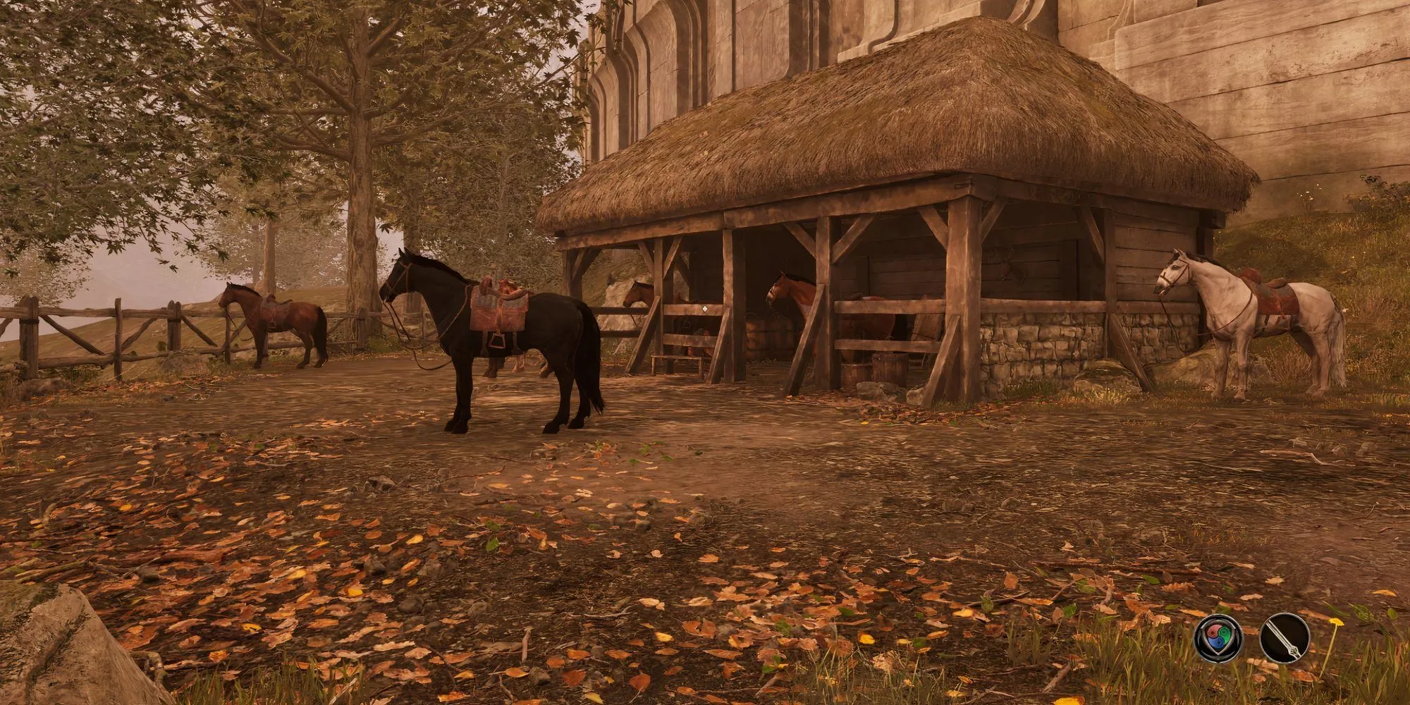 Cảnh Oblivion Remastered tại Chestnut Stables
