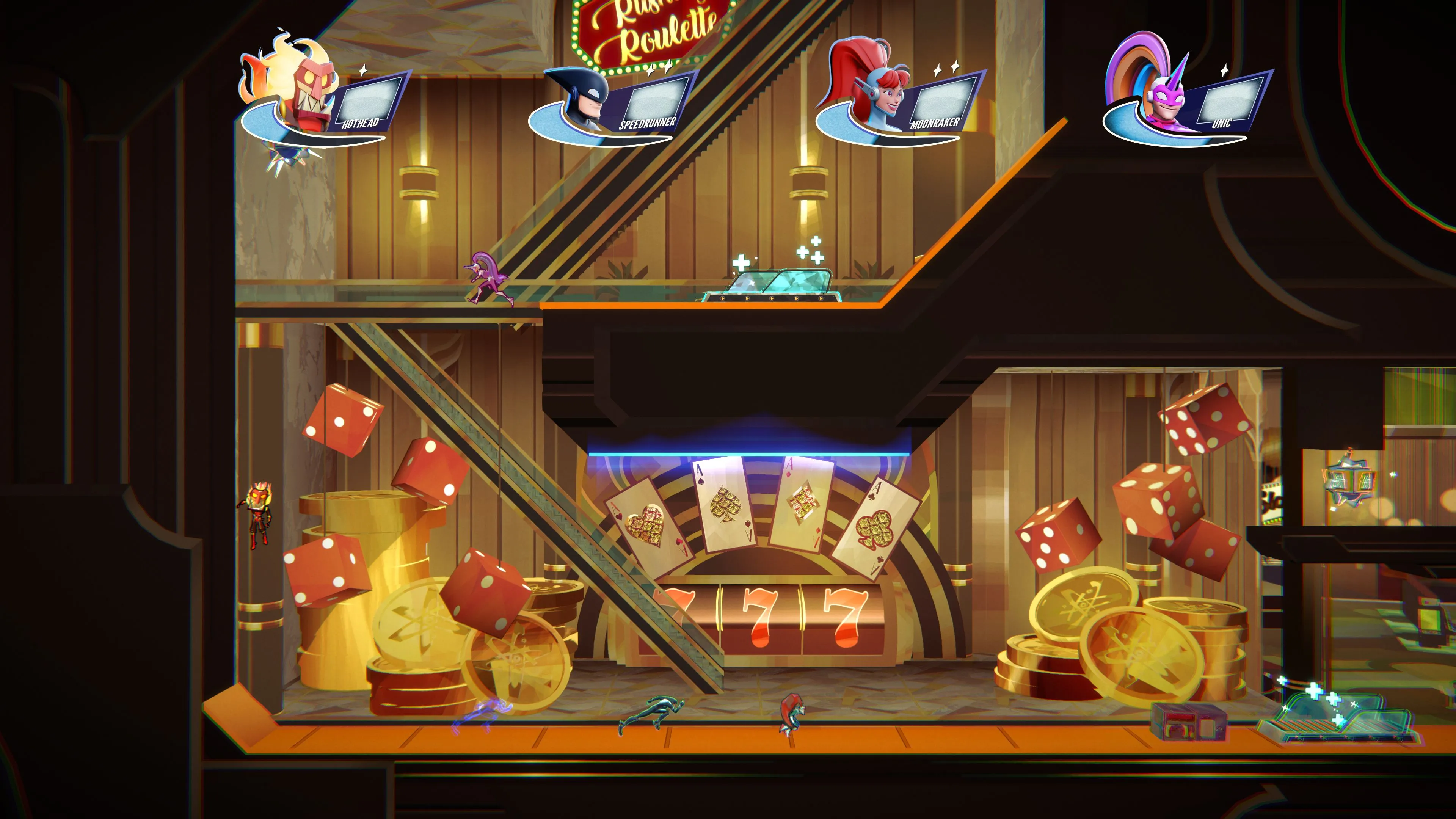 Cảnh tranh tài kịch tính giữa nhiều người chơi trong SpeedRunners 2