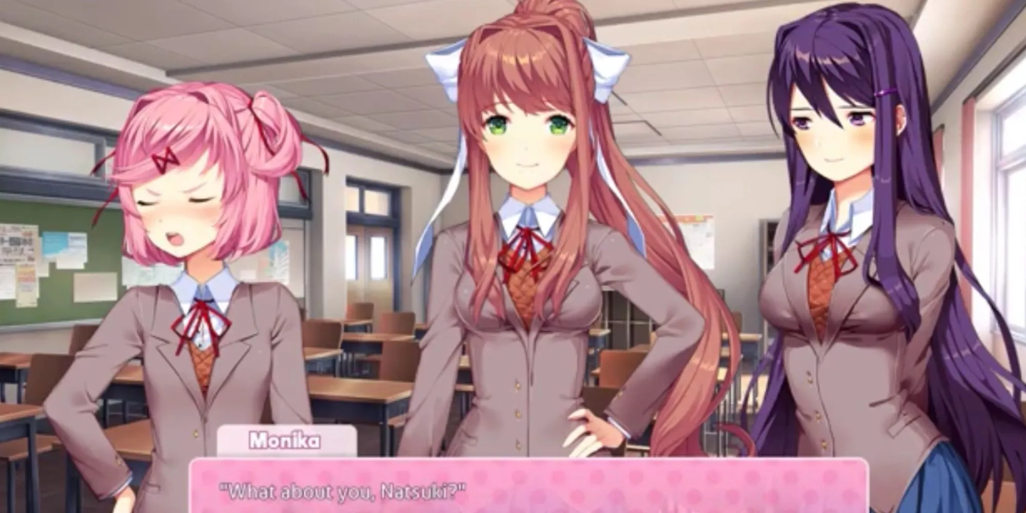 Doki Doki Literature Club với các nhân vật Natsuki, Monika, Yuri