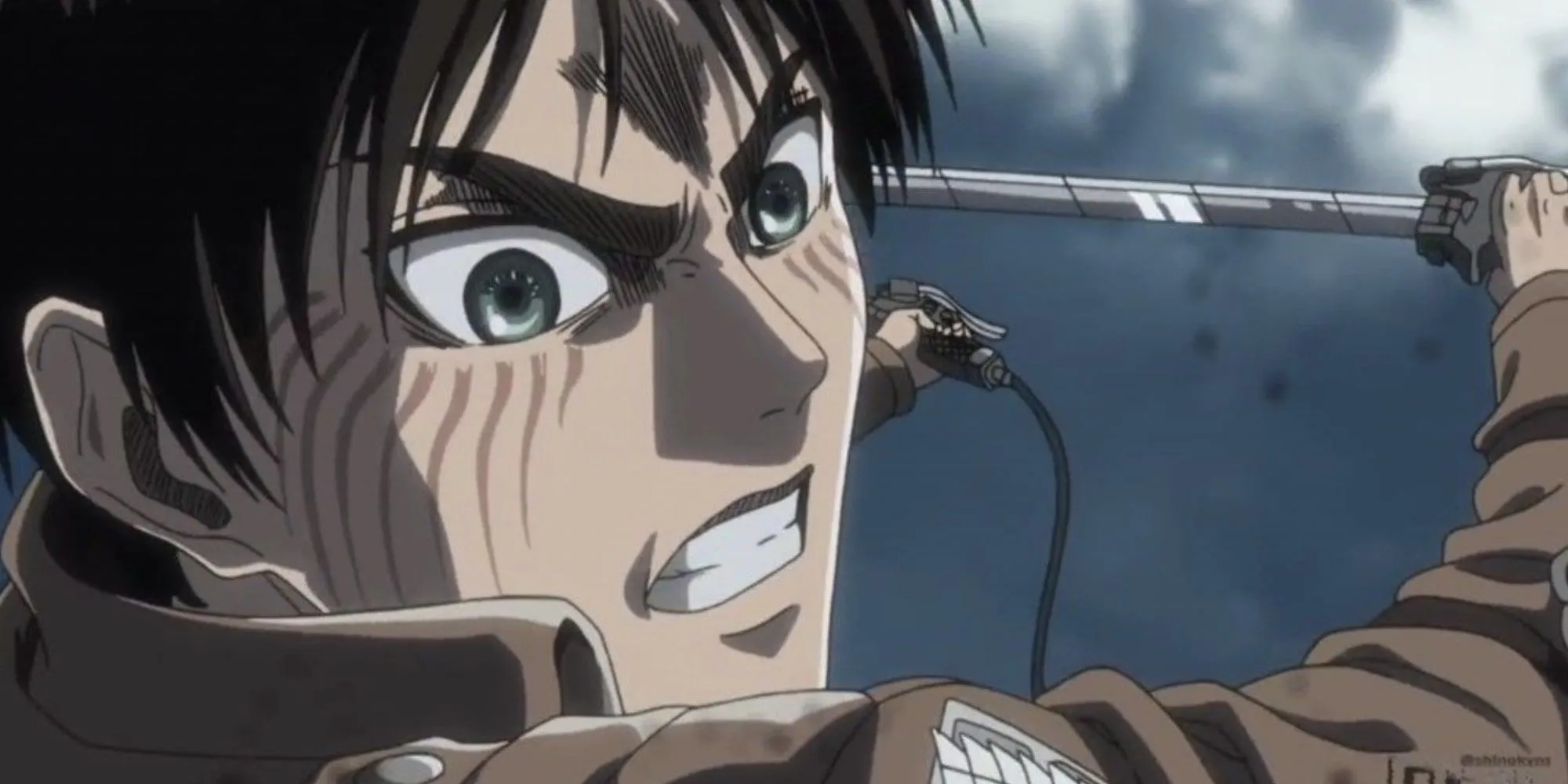 Eren Jaeger trong hình dạng Titan Thủy Tổ, thể hiện sức mạnh hủy diệt và nỗi đau nội tâm
