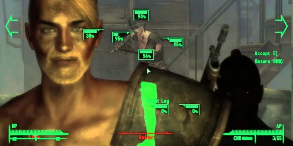Fallout 3 VATS được sử dụng lên một tên cướp