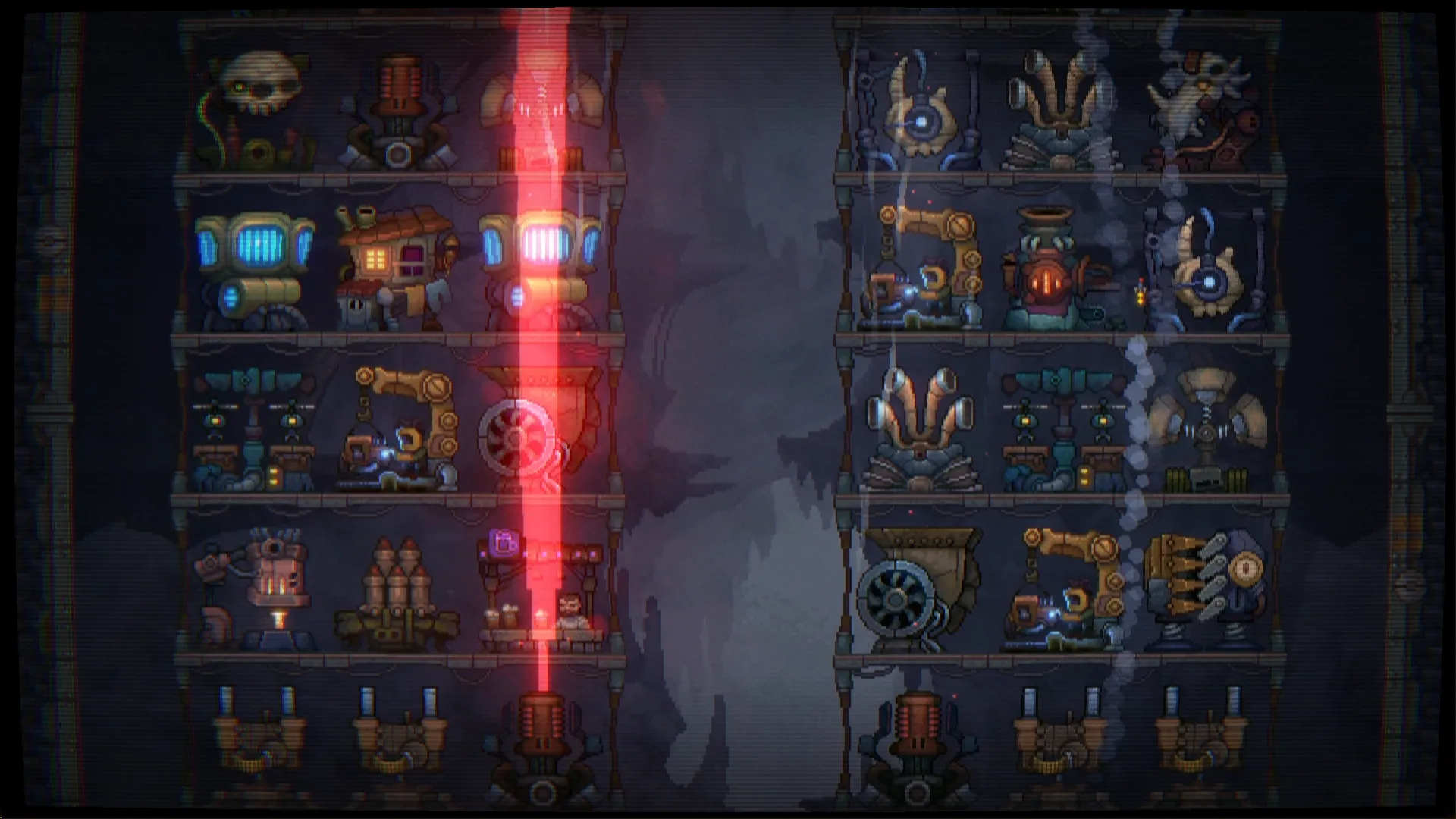 Gameplay chiến lược Drill Core với nhiều tháp phòng thủ