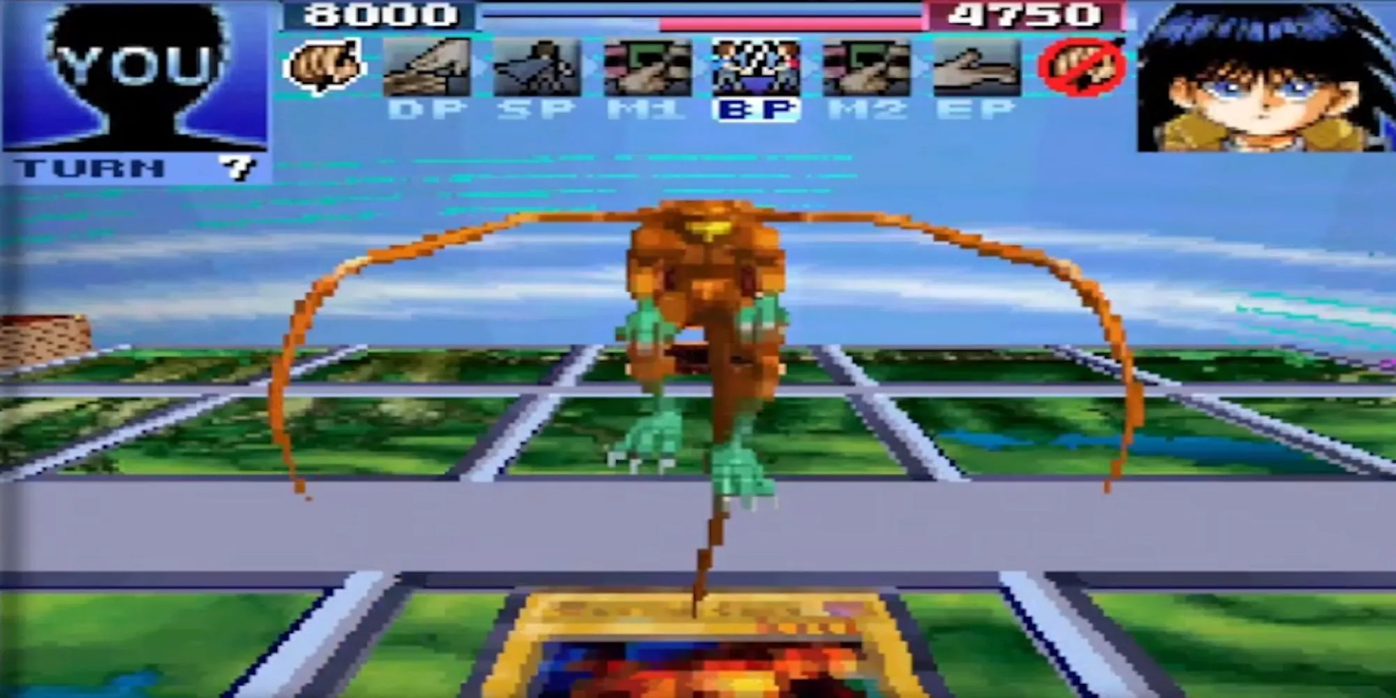 giao dien dau bai tren hai man hinh cua may nintendo ds trong game yu-gi-oh nightmare troubadour