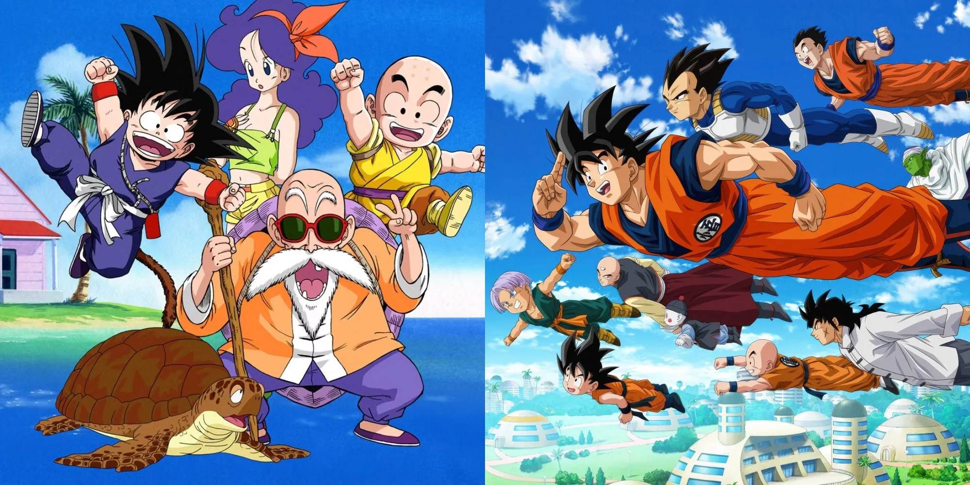Goku chuẩn bị sử dụng chiêu thức Kamehameha trong Dragon Ball Saga