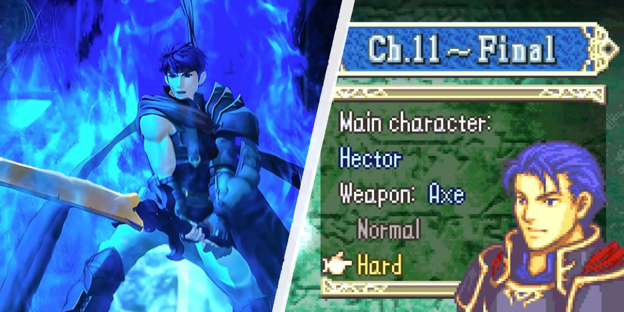Hai nhân vật biểu tượng từ series Fire Emblem: Ike và Hector.