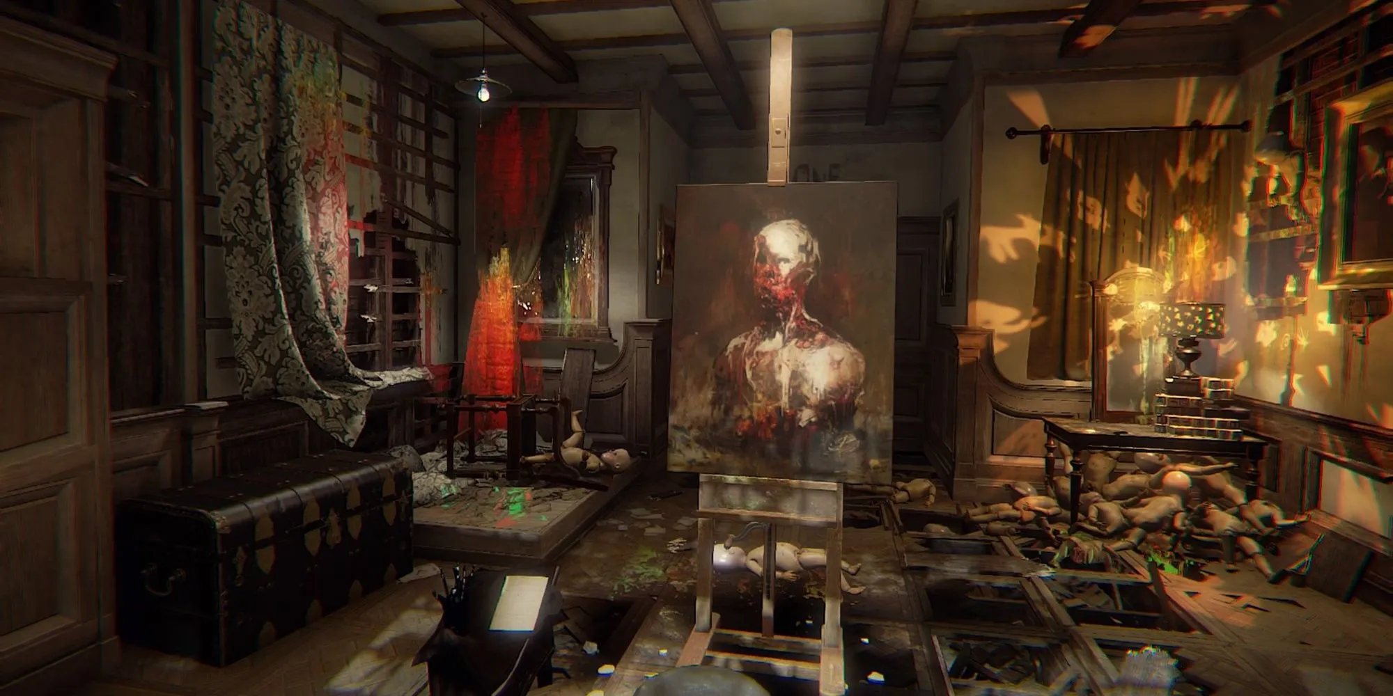 Hình ảnh bức tranh bị nguyền rủa trong game kinh dị Layers of Fear