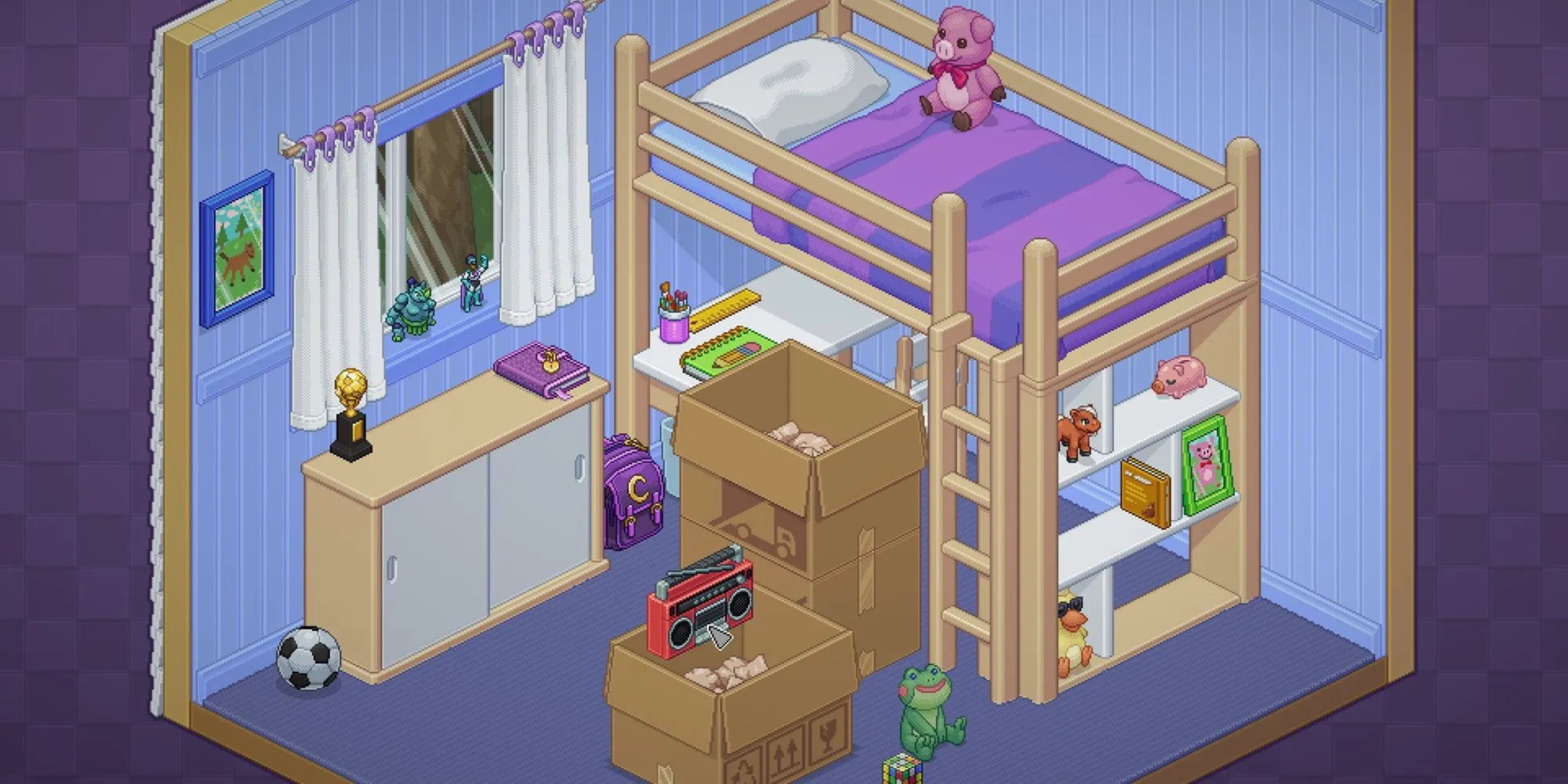 Hình ảnh căn phòng đầu tiên trong game Unpacking