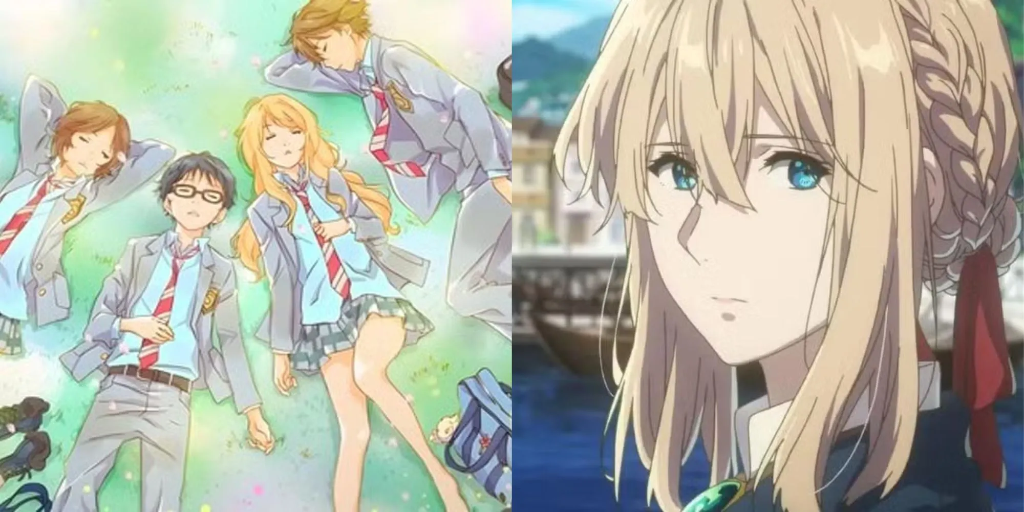 Hình ảnh minh họa tổng hợp các nhân vật từ nhiều bộ anime lãng mạn