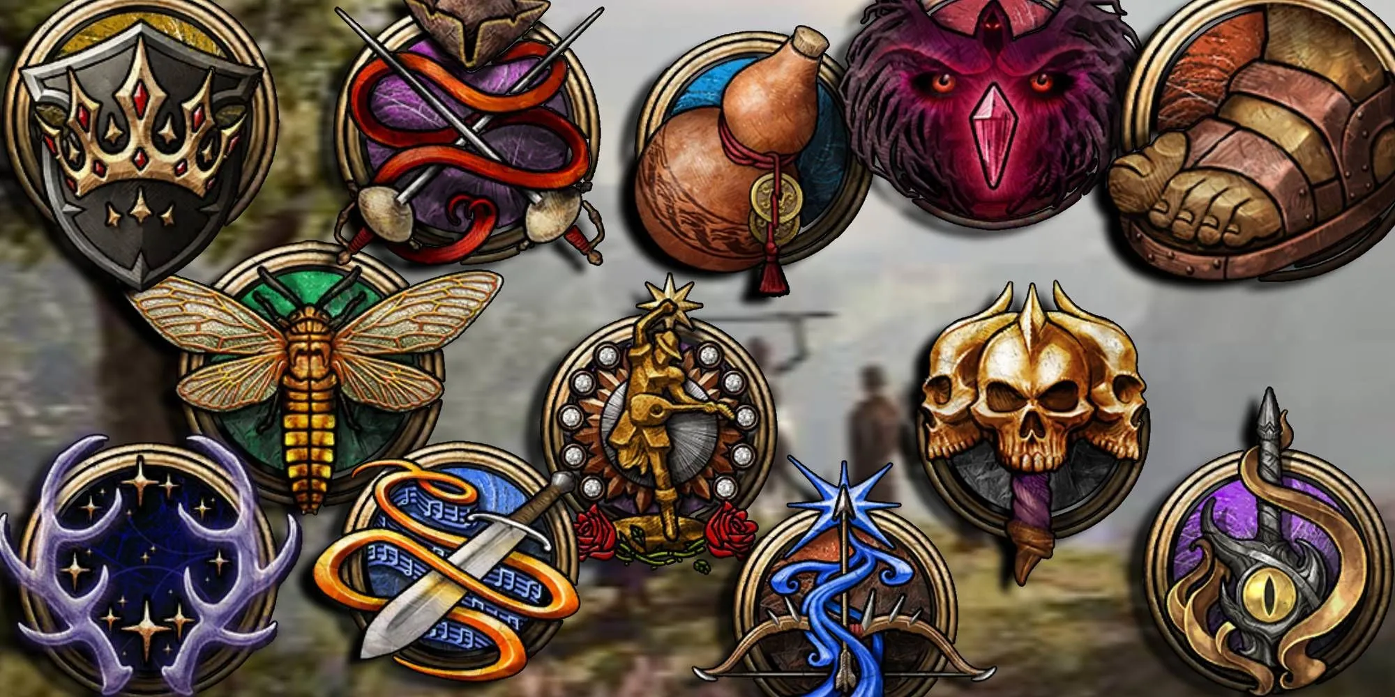 Hình ảnh quảng bá các nhánh nhân vật (subclasses) mới được thêm vào trong Baldur's Gate 3 Patch 8