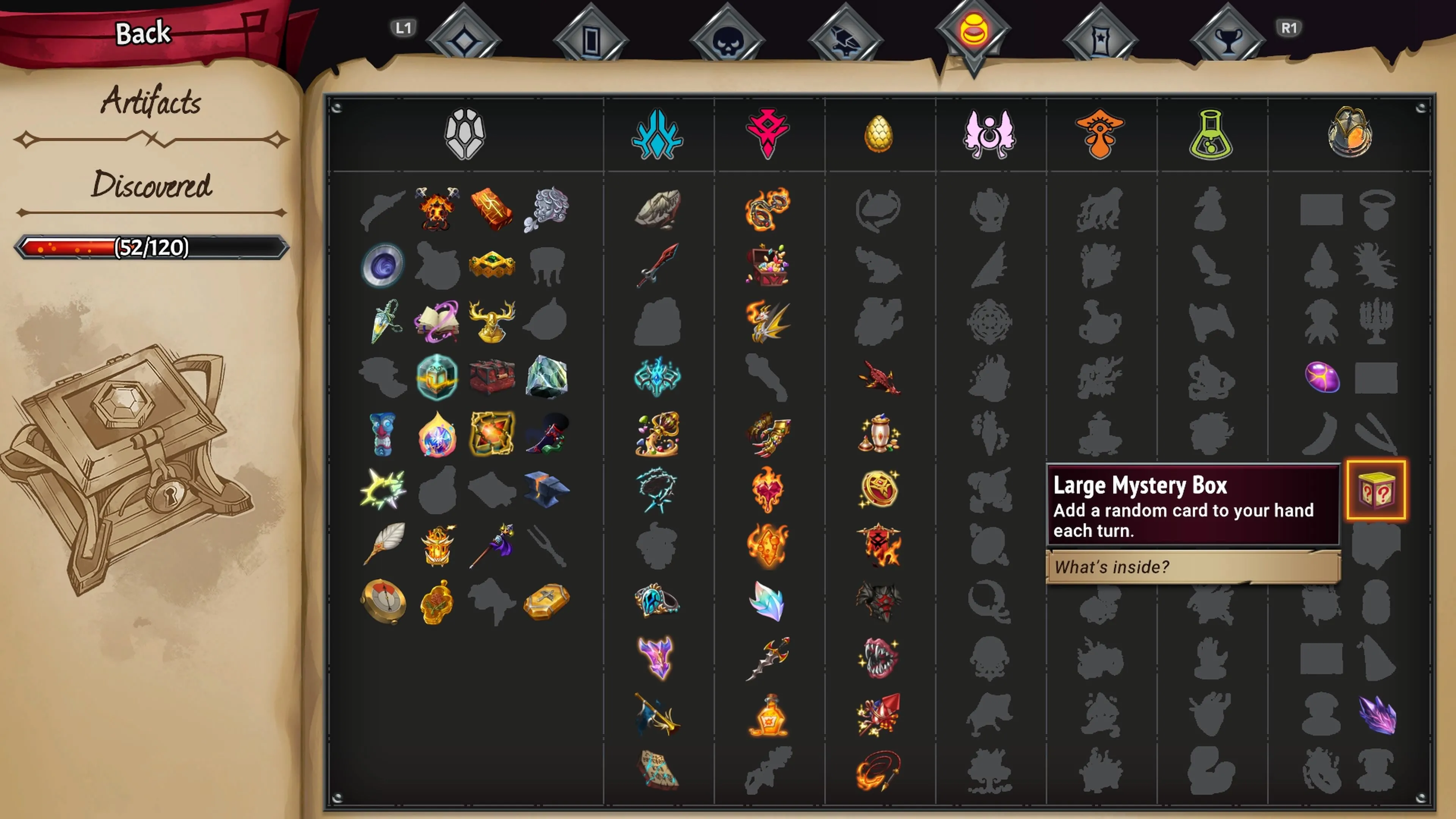 Hộp Bí Ẩn Lớn là một trong những artifact ngẫu nhiên trong Monster Train 2