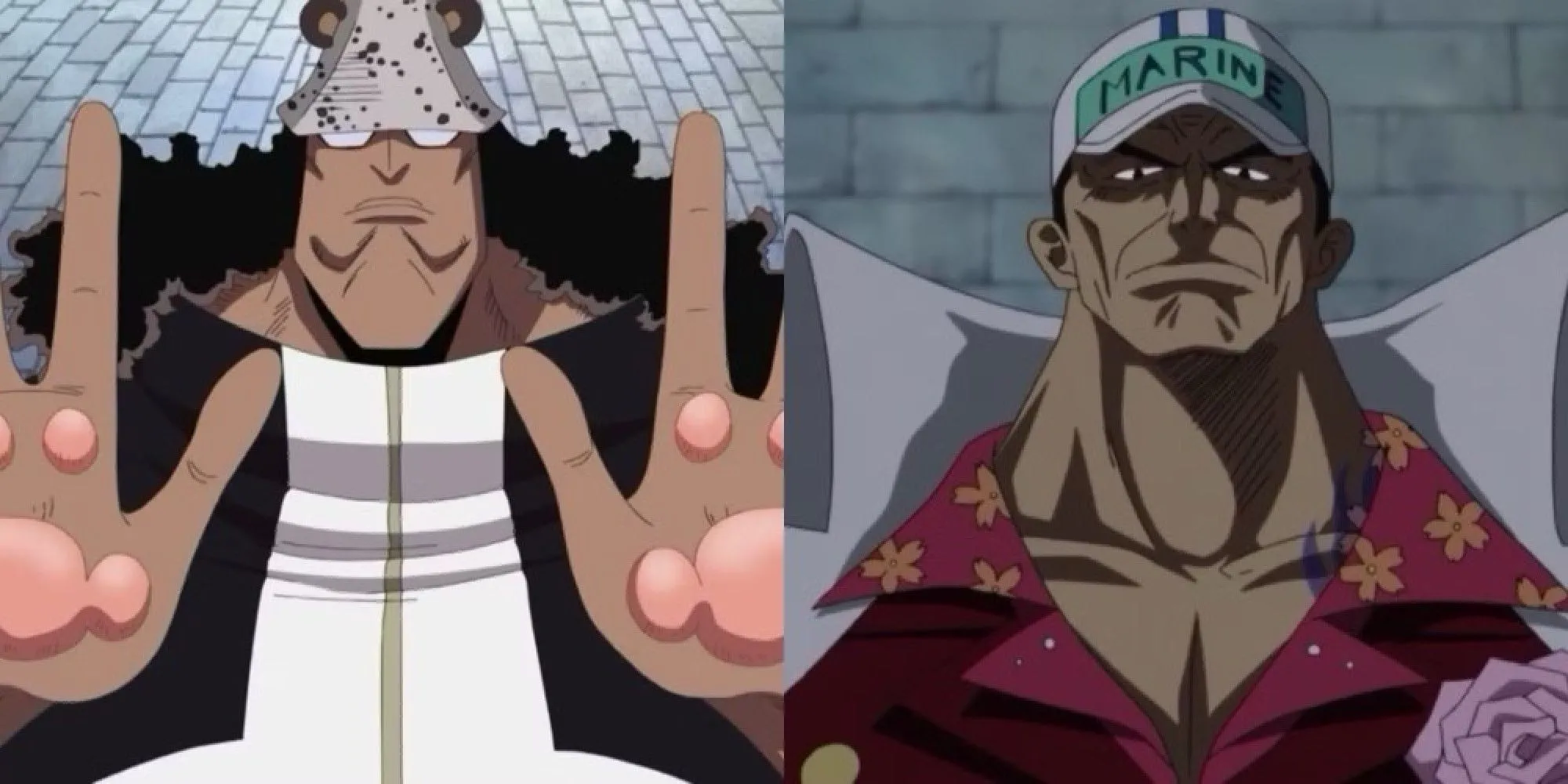 Kuma và Akainu trong One Piece