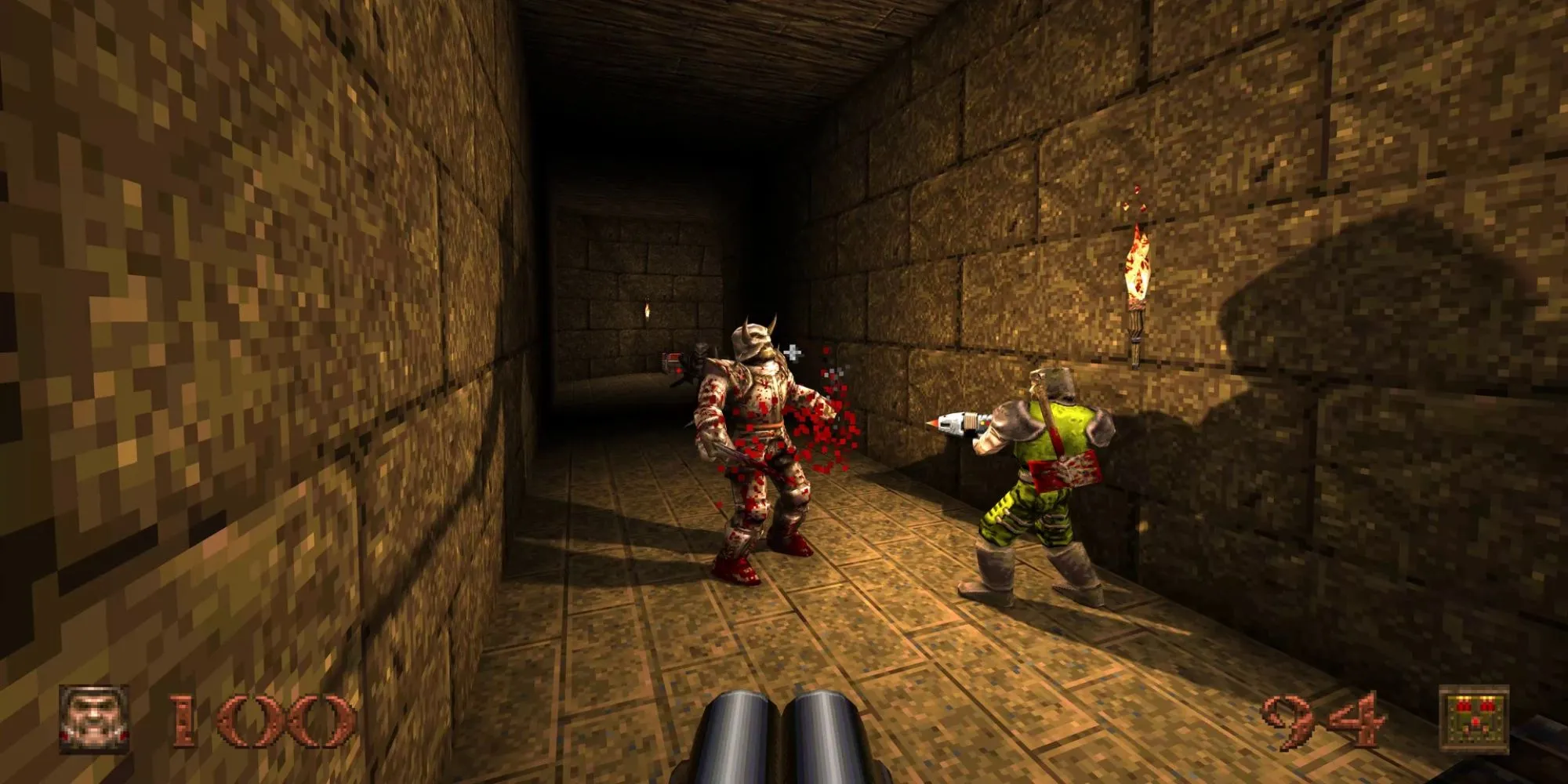 Logo và quái vật trong game bắn súng kinh điển Quake