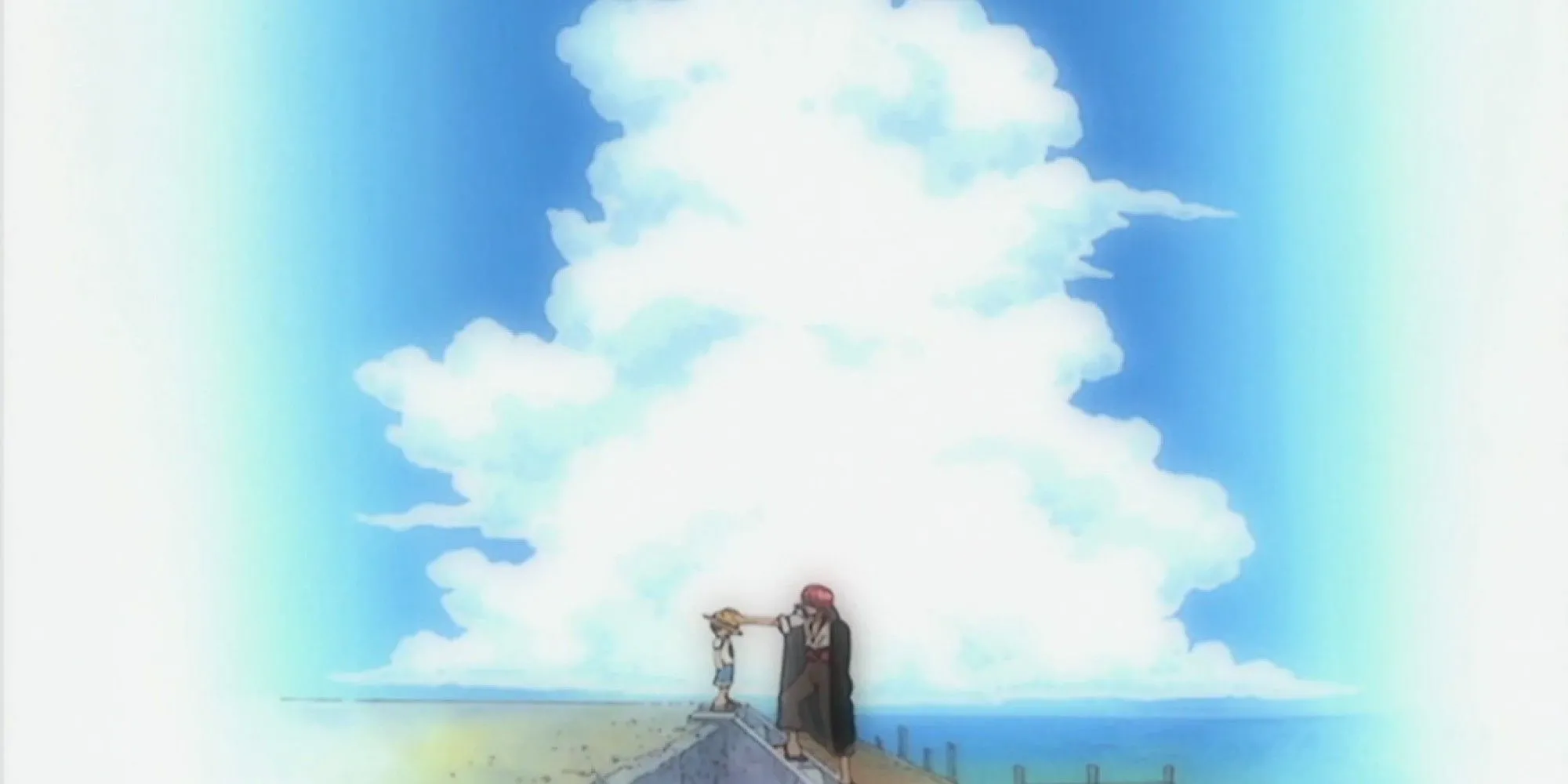 Luffy thời thơ ấu nhận chiếc mũ rơm từ Shanks Tóc Đỏ, khoảnh khắc khởi đầu hành trình