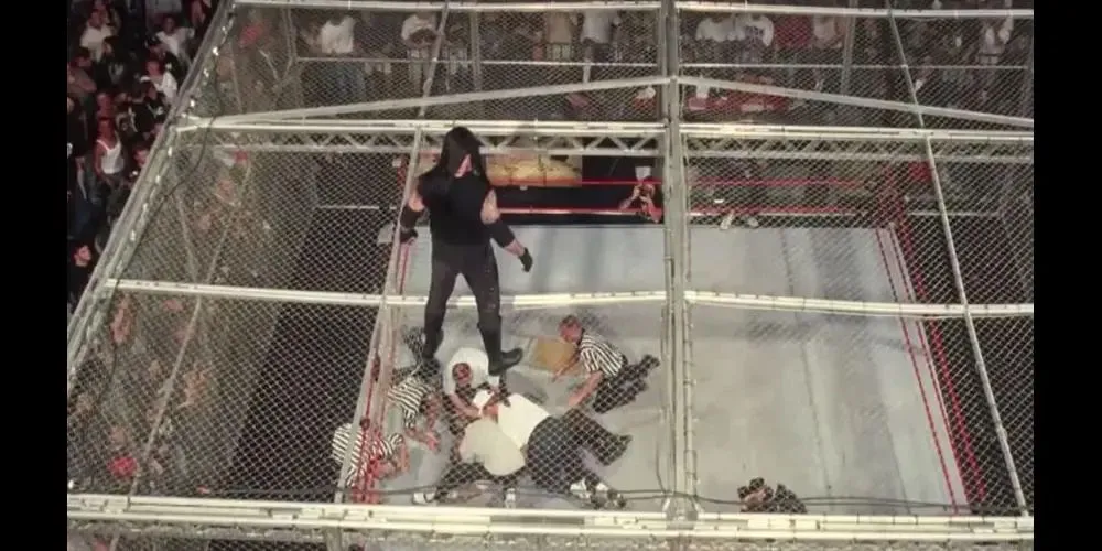 Mankind ngã xuyên mái lồng Hell in a Cell
