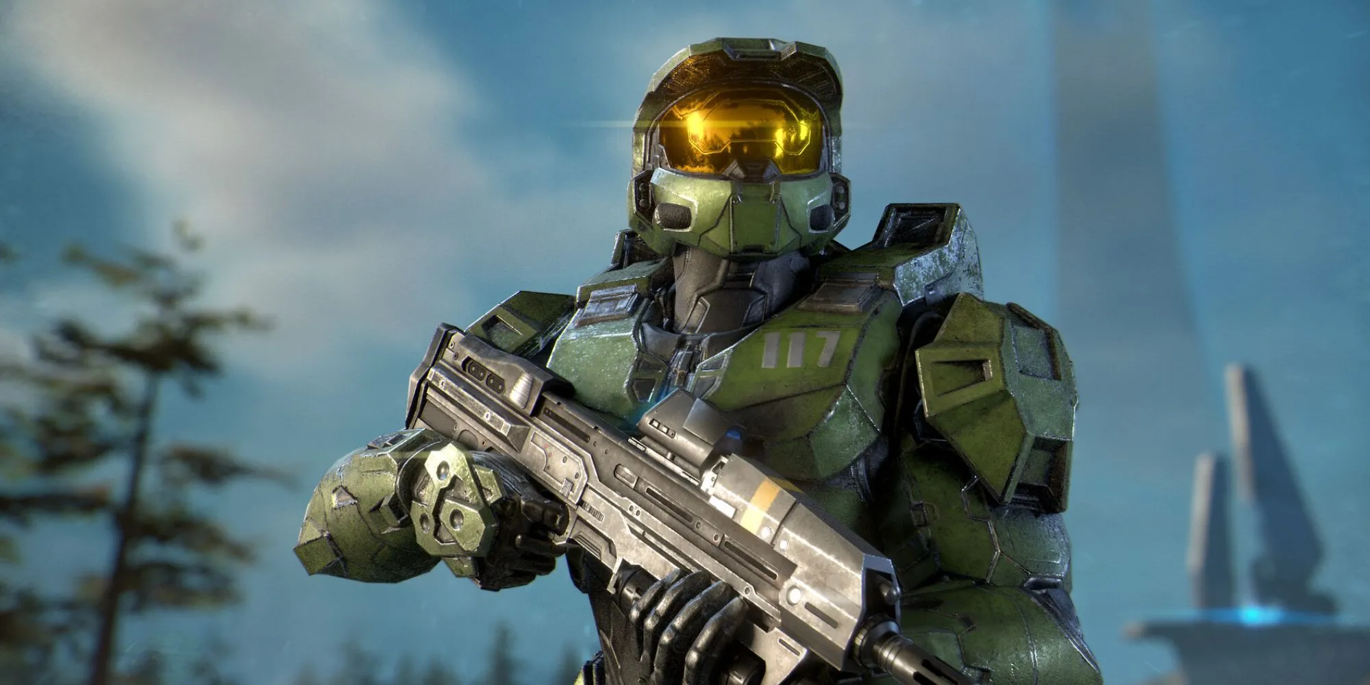 Master Chief cầm súng trường tấn công trong Halo Infinite