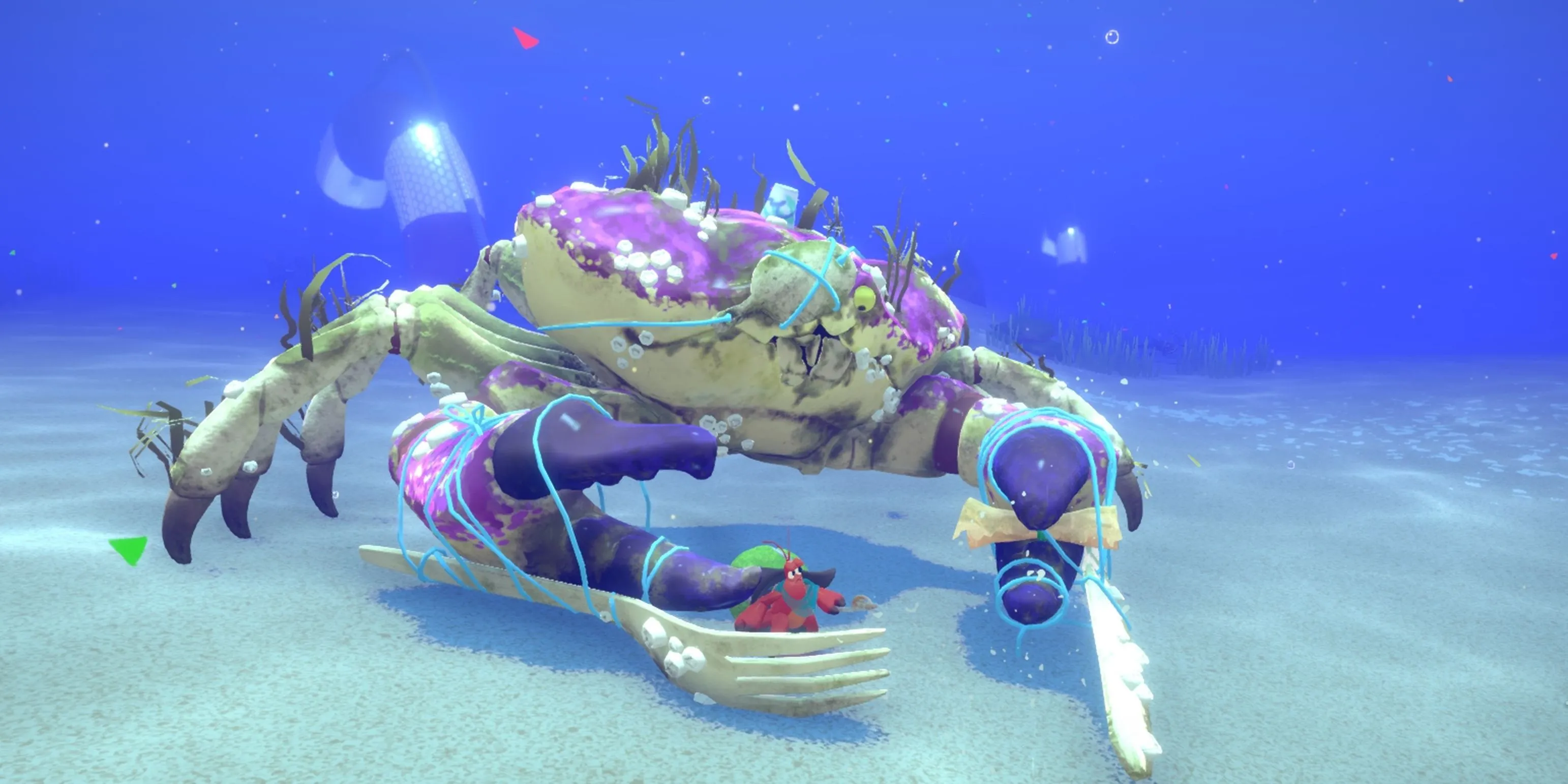 Một chú cua đội vỏ ốc làm giáp trong Another Crab's Treasure
