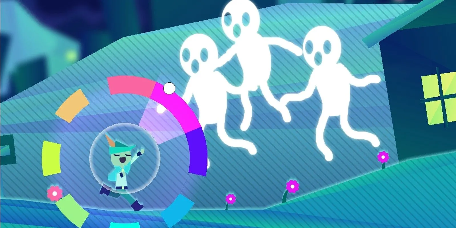 Nhân vật chính hát cho những hồn ma nghe trong game Wandersong