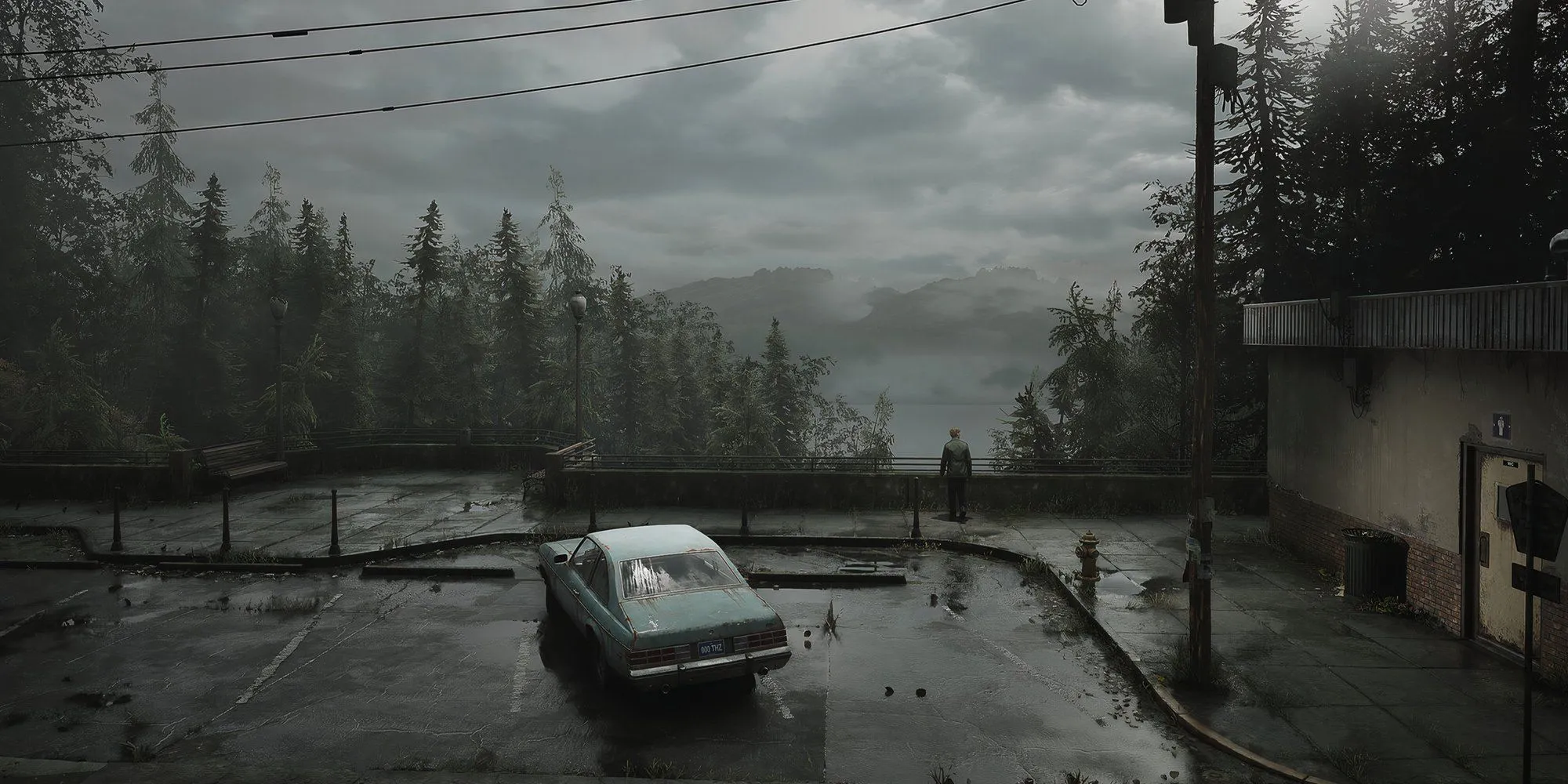 Nhân vật chính James Sunderland trong Silent Hill 2 remake đứng một mình