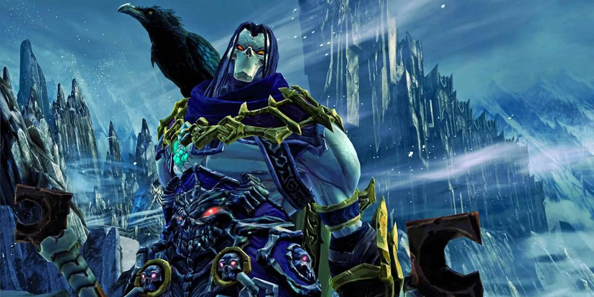 Nhân vật Death trong Darksiders 2 sẵn sàng chiến đấu với lưỡi hái đặc trưng