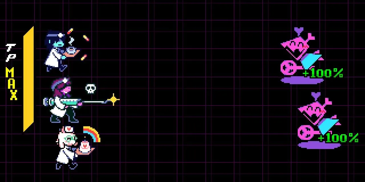 Nhân vật thực hiện hành động ACT trong Deltarune Chapter 2