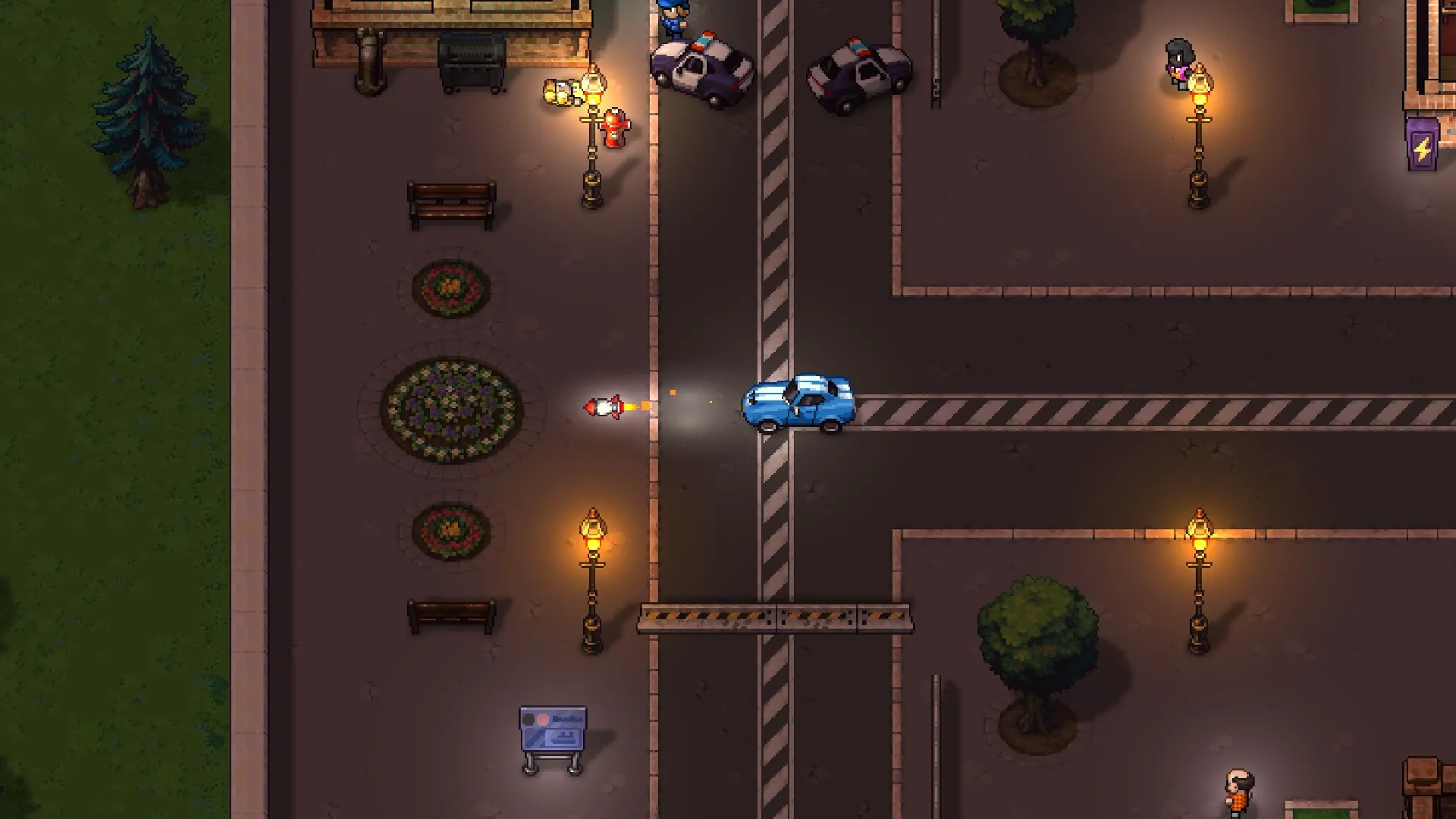 Nhân vật thực hiện nhiệm vụ trong môi trường mở của Streets Of Rogue 2