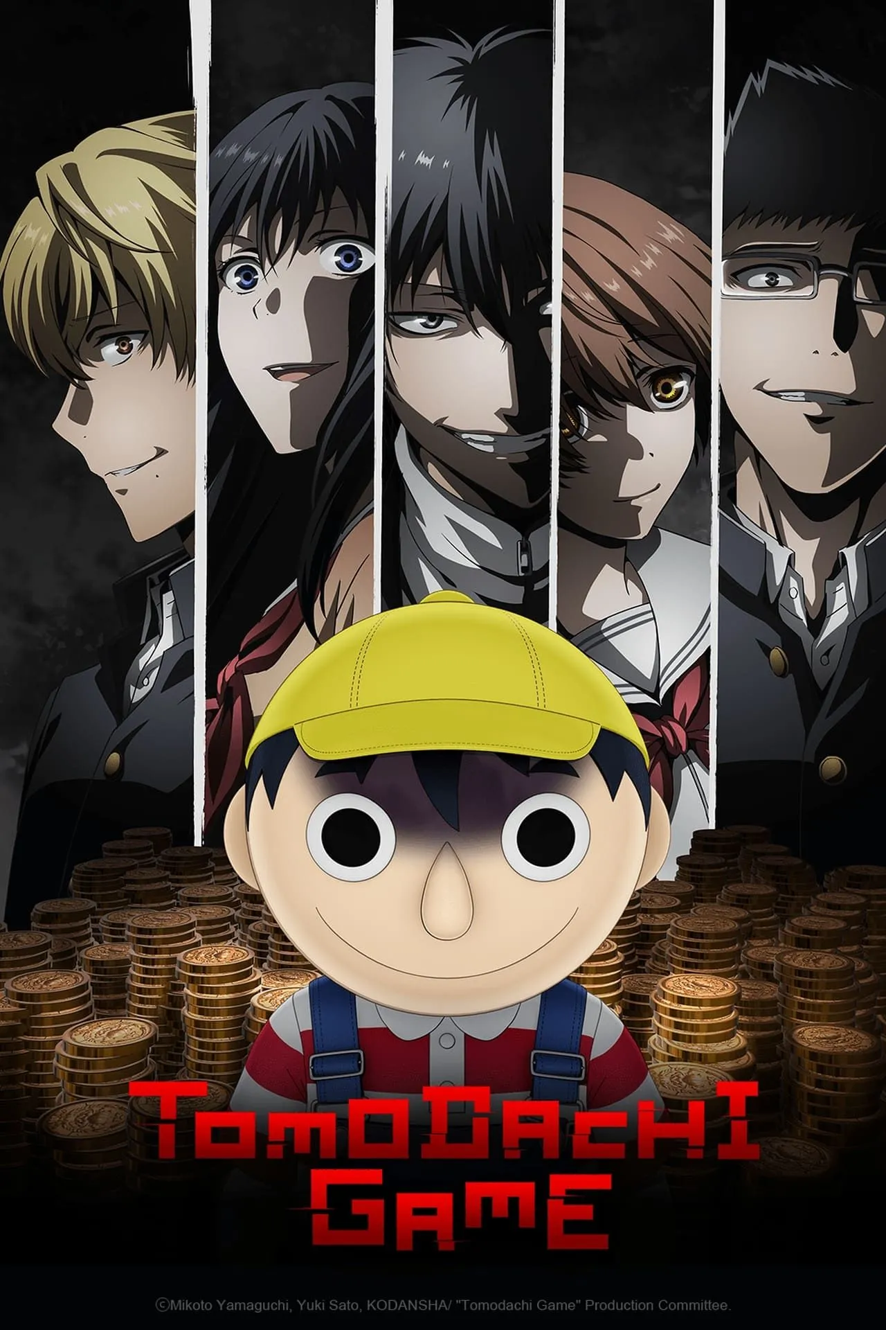 Nhóm bạn thân tham gia trò chơi đầy chết chóc trong poster anime Tomodachi Game, thử thách lòng tin và tình bạn đến cùng cực.