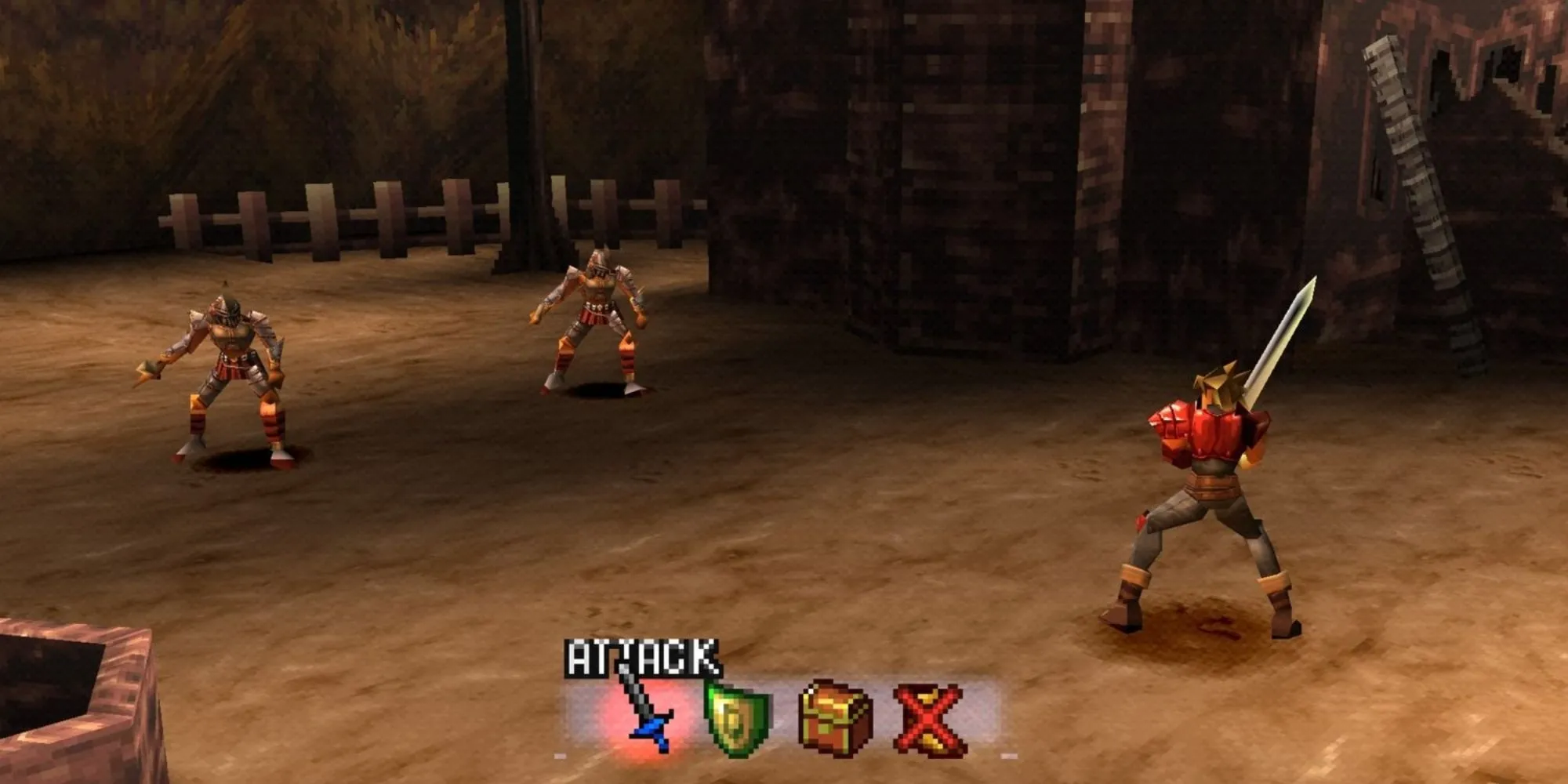 Nhóm nhân vật chính chiến đấu trong hình dạng Dragoon trong game JRPG The Legend of Dragoon trên PS1