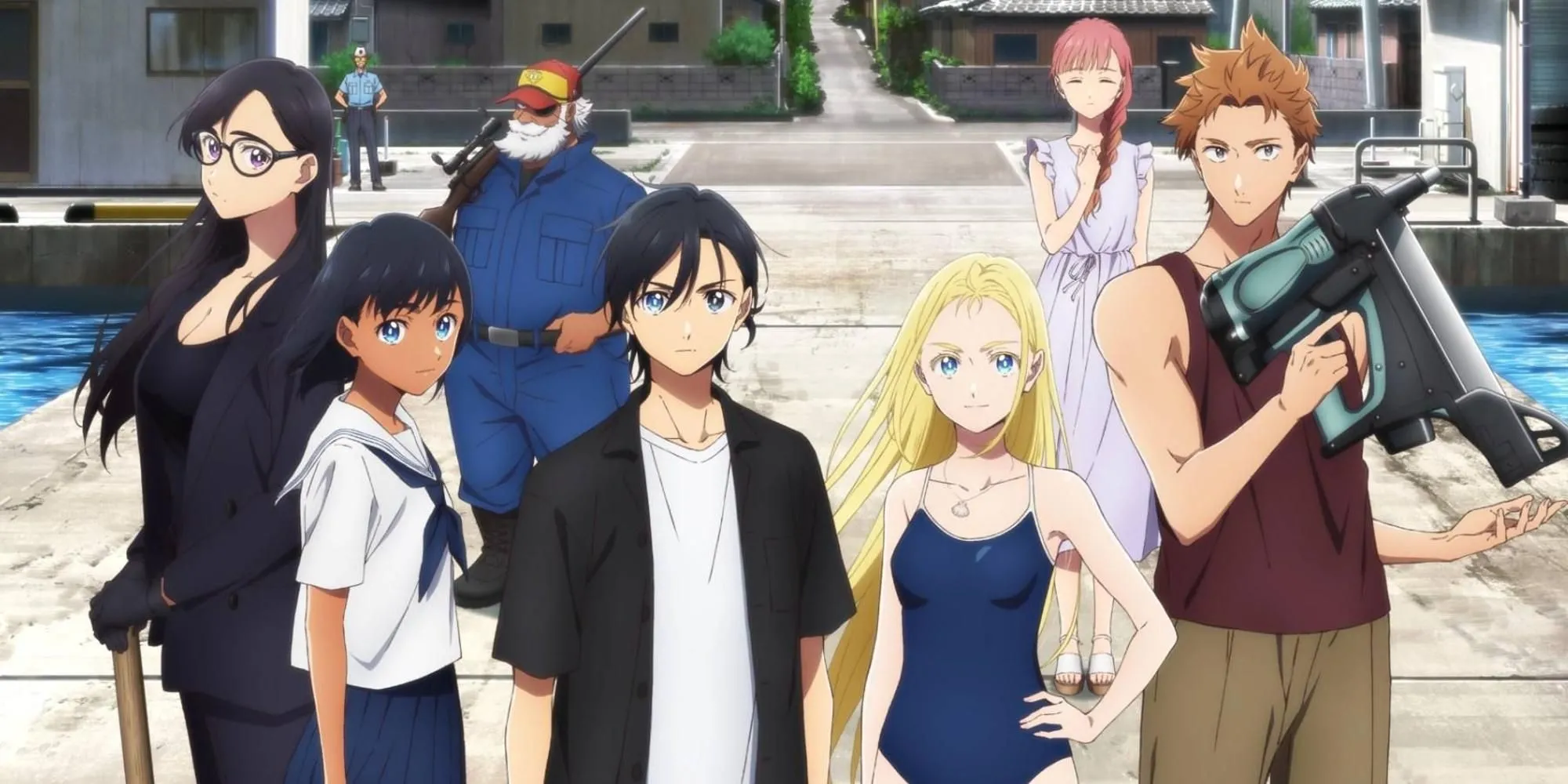 Nhóm nhân vật chính trong anime Summer Time Rendering đang đối mặt với bí ẩn trên hòn đảo, một câu chuyện du hành thời gian đầy kịch tính.