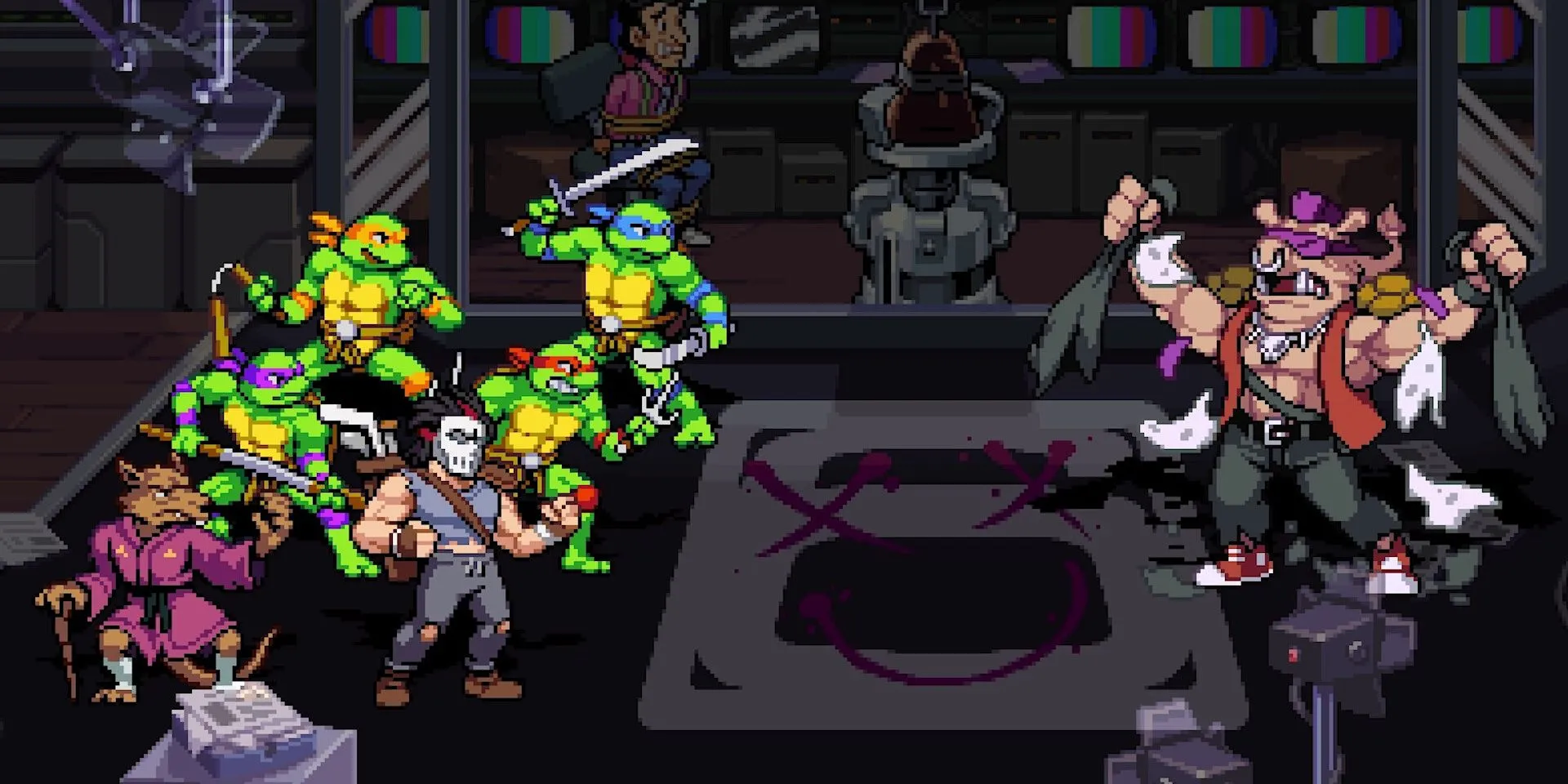 Ninja Rùa và đồng đội đối đầu Bebop trong Teenage Mutant Ninja Turtles: Shredder’s Revenge