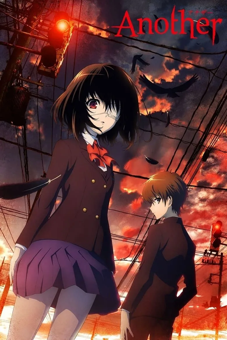 Poster anime Another, tạo bầu không khí u ám và kinh dị bí ẩn về những cái chết kỳ lạ