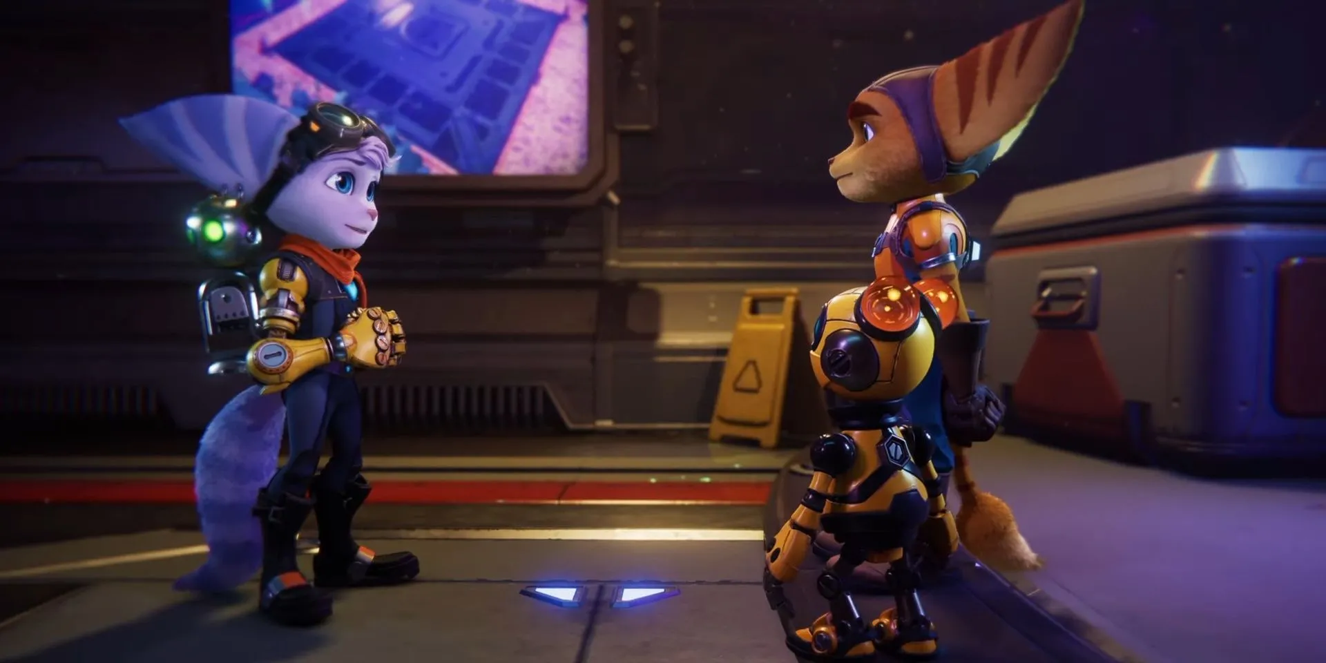 Rivet và Clank gặp Ratchet và Kit trong Ratchet &amp; Clank: Rift Apart