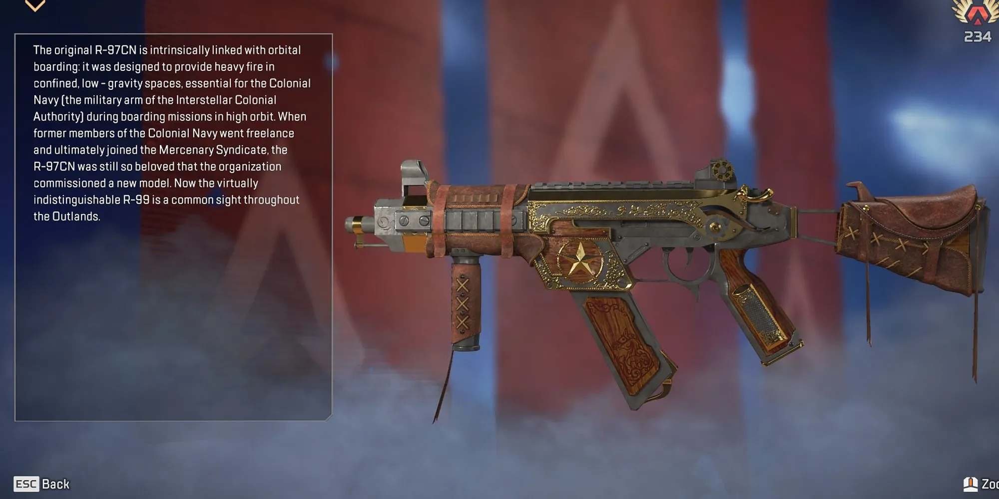 Súng Tiểu Liên R99 trong Apex Legends và mô tả của nó