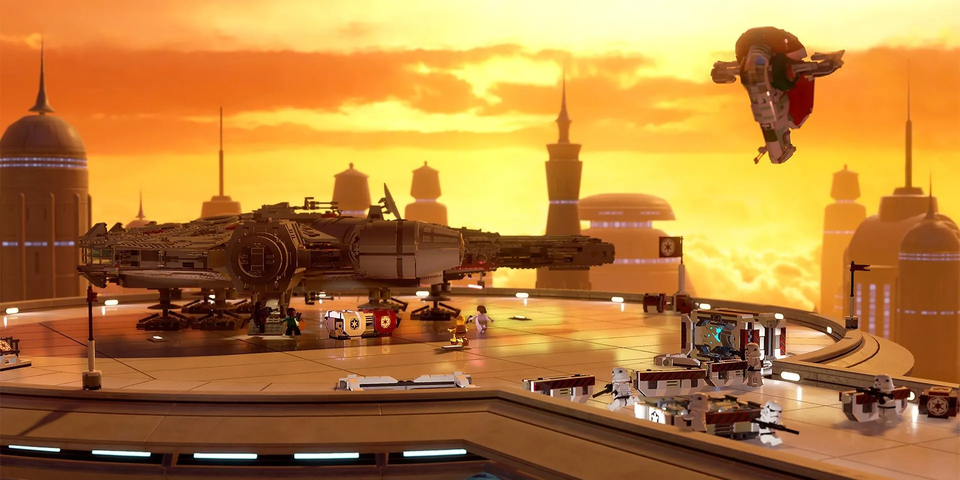 Tàu Millennium Falcon và Slave One trong LEGO Star Wars: Đại Saga Skywalker