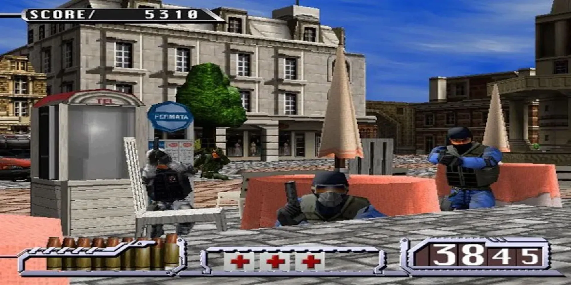 Time Crisis 2 - game bắn súng hồng tâm arcade port trên PS2