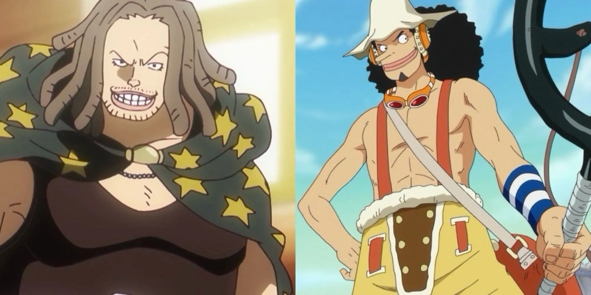 Usopp đứng cạnh cha mình, Yasopp, trong One Piece, biểu tượng cho cuộc hội ngộ cha con