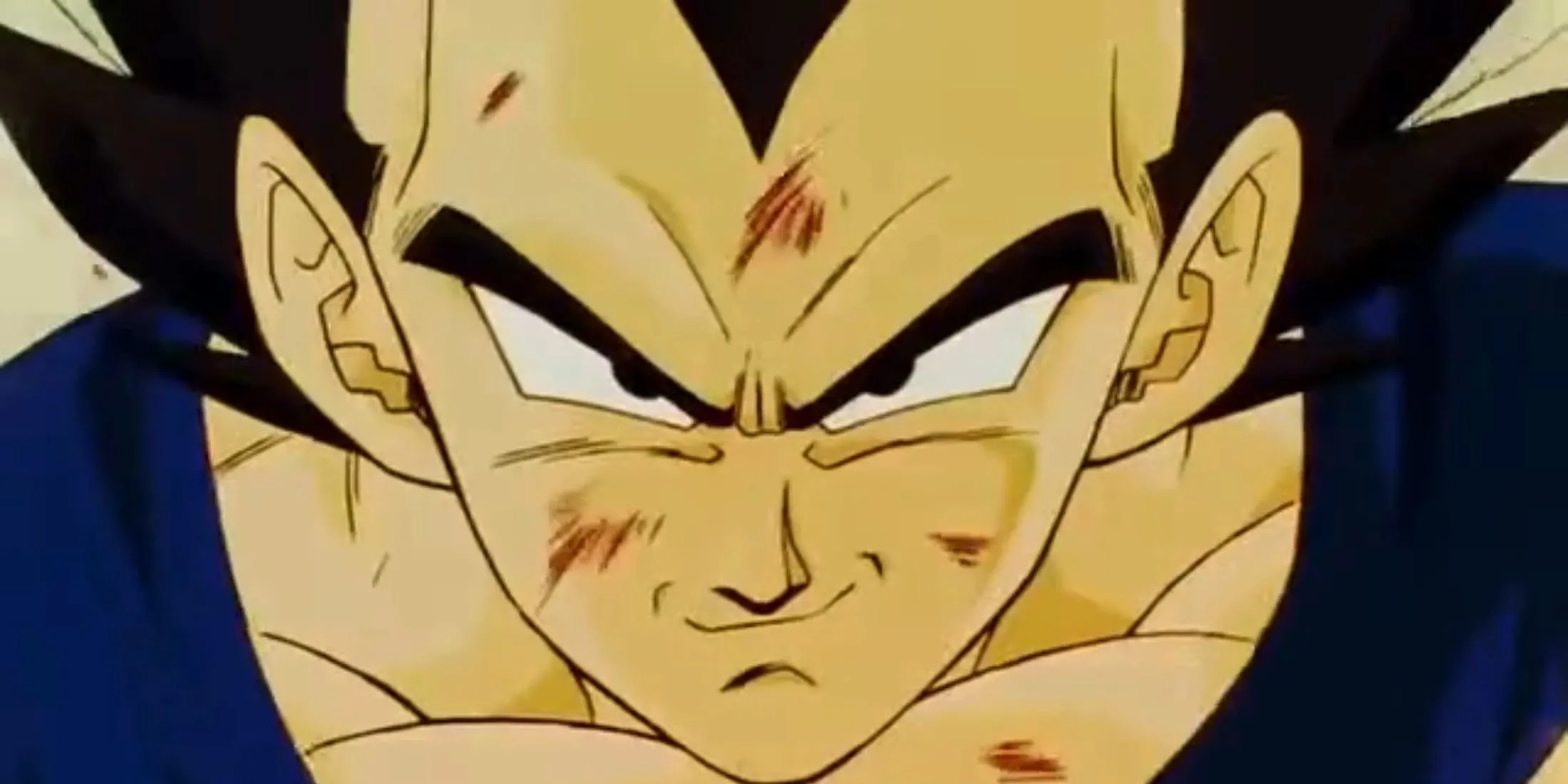 vegeta mỉm cười và thừa nhận goku là số một trong trận chiến chống lại kid buu