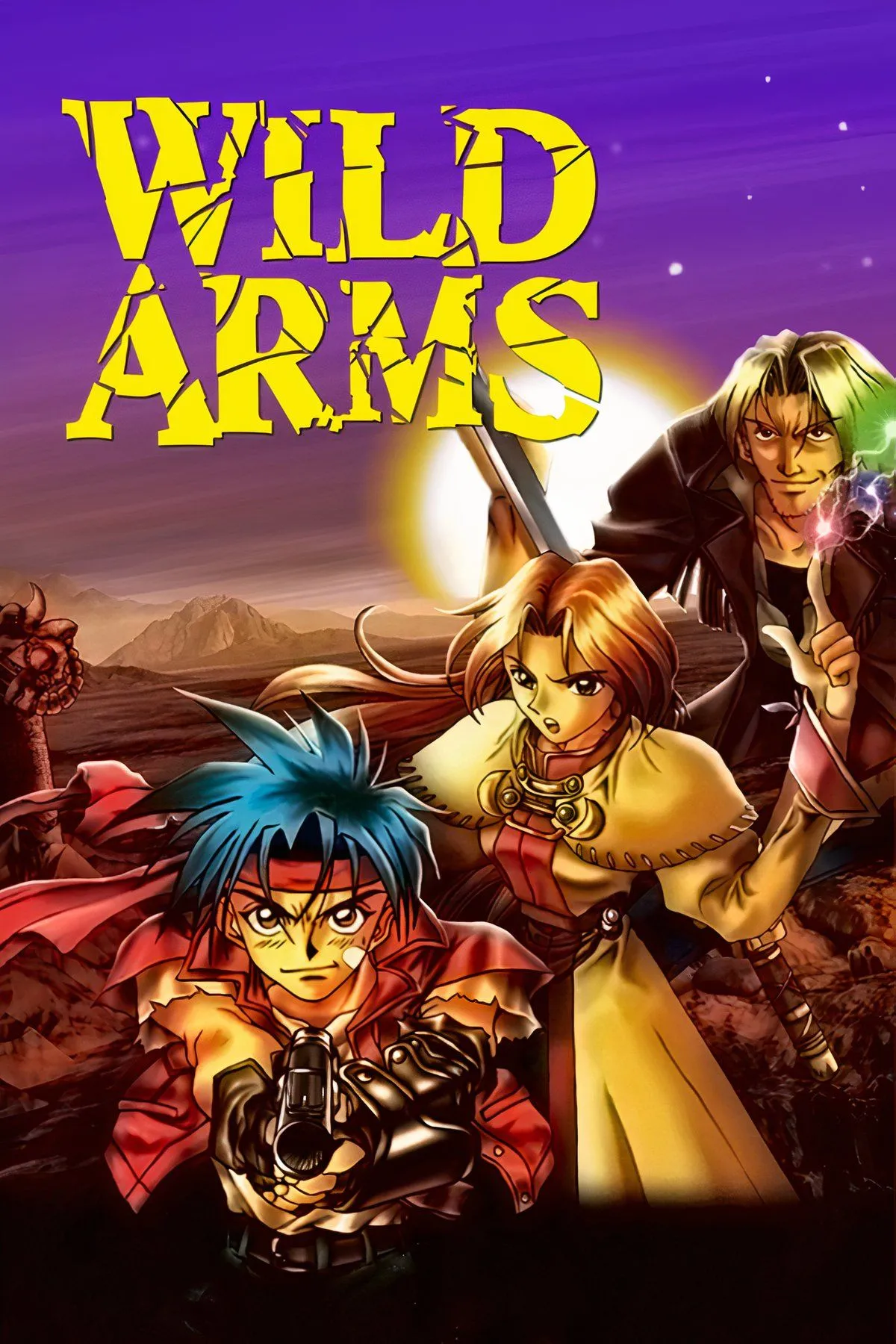 Ba nhân vật chính Rudy, Jack, và Ceclia trong bối cảnh giả tưởng miền Tây của Wild Arms.