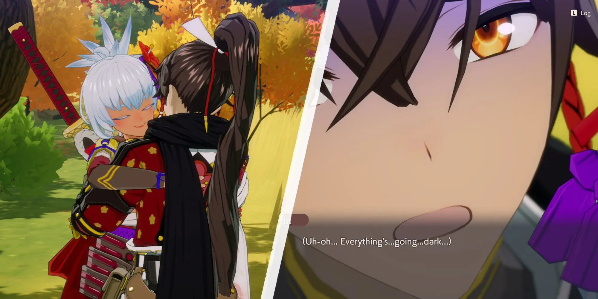 Bị Matsuri ôm chặt trong Rune Factory Guardians of Azuma