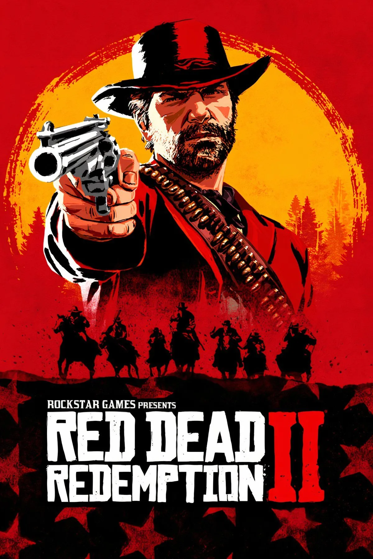 Bìa trang thẻ Red Dead Redemption 2 tổng hợp hình ảnh từ game