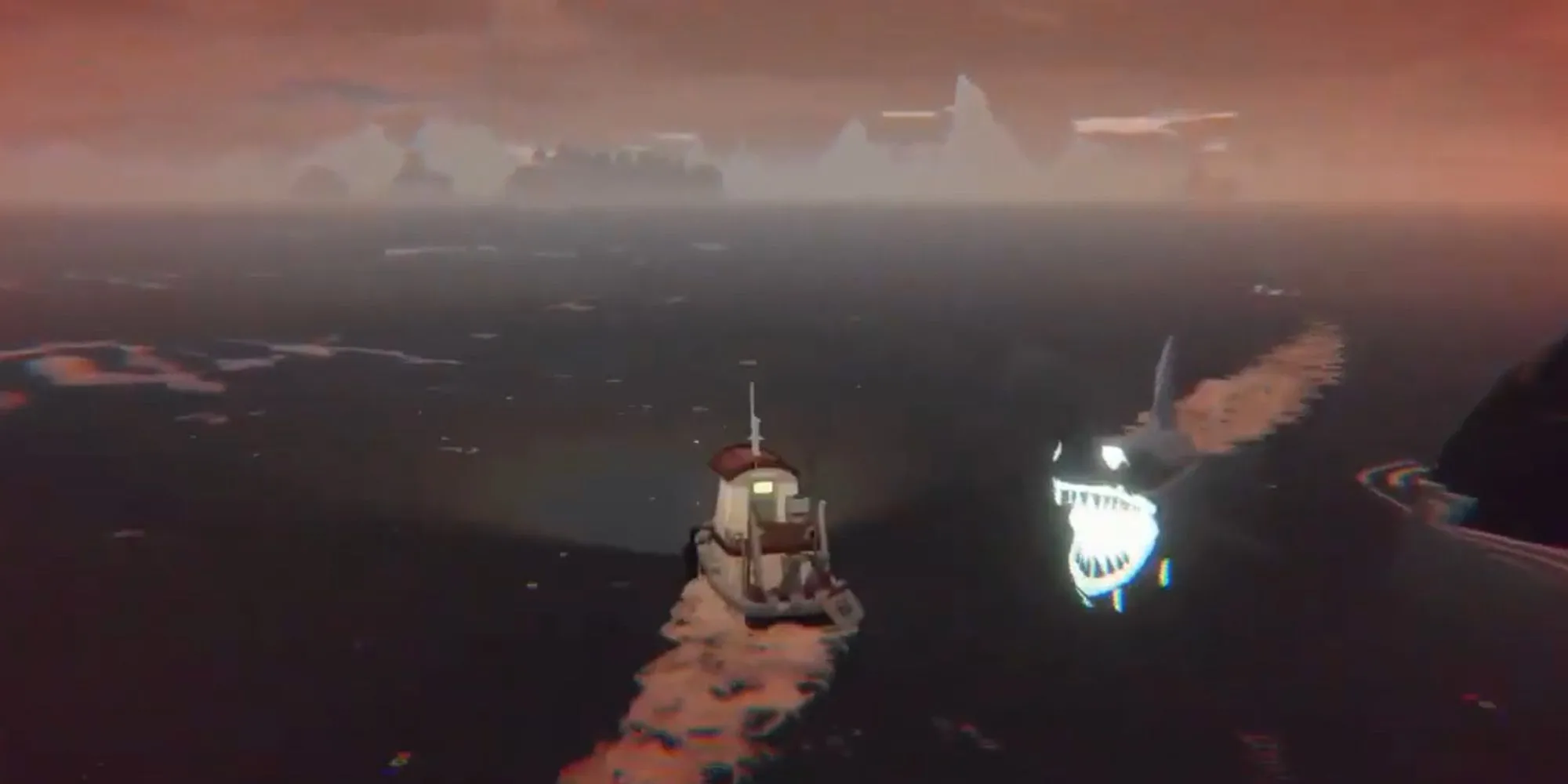 Cá mập ma quái và ánh sáng kỳ dị trong Dredge, gợi lên không khí kinh dị Lovecraftian