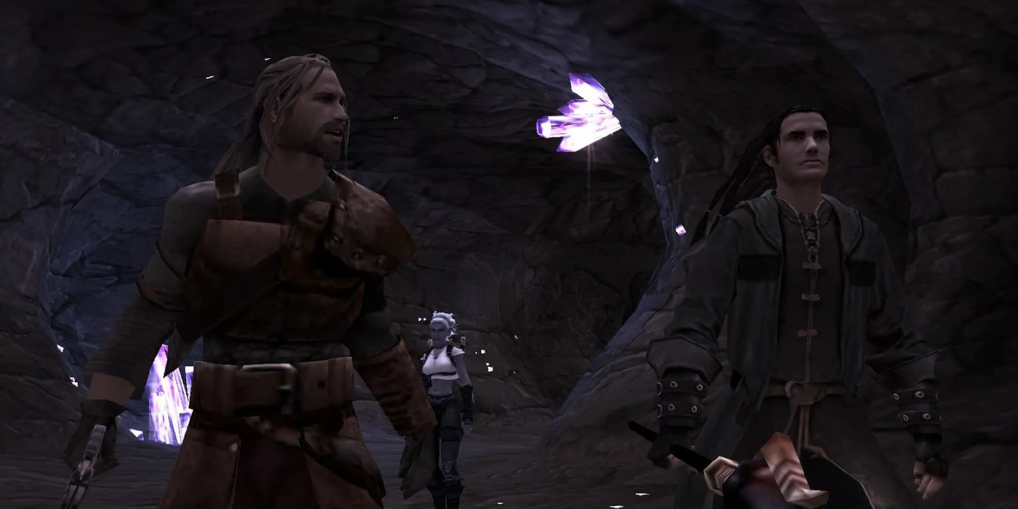 Các nhân vật chiến đấu trong Forgotten Realms: Demon Stone, một tựa game nhập vai hành động.