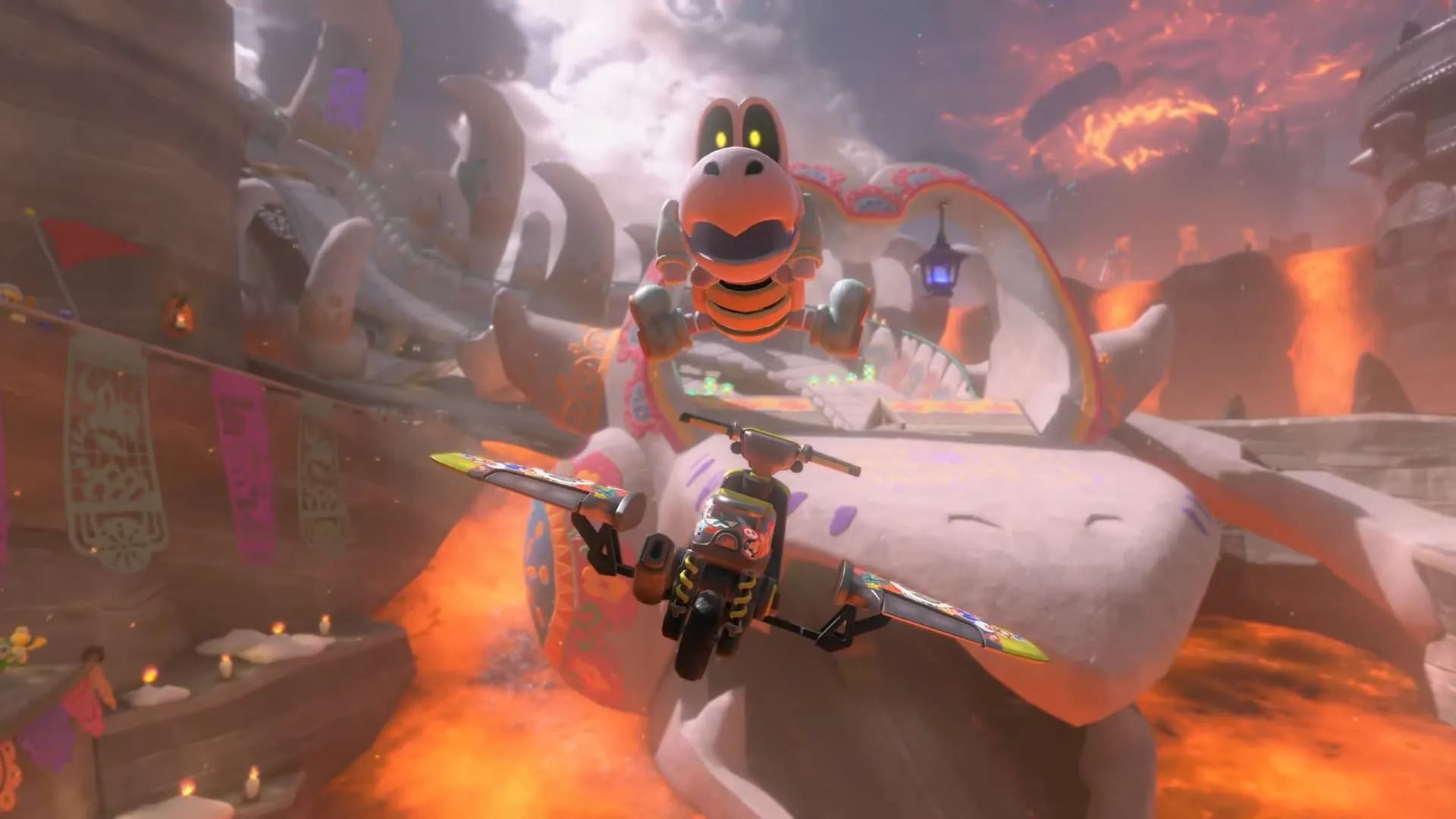 Dry Bones bay lượn trong Mario Kart World Direct, minh họa cho việc game của Nintendo bị chê giá cao dù ít nội dung mới.
