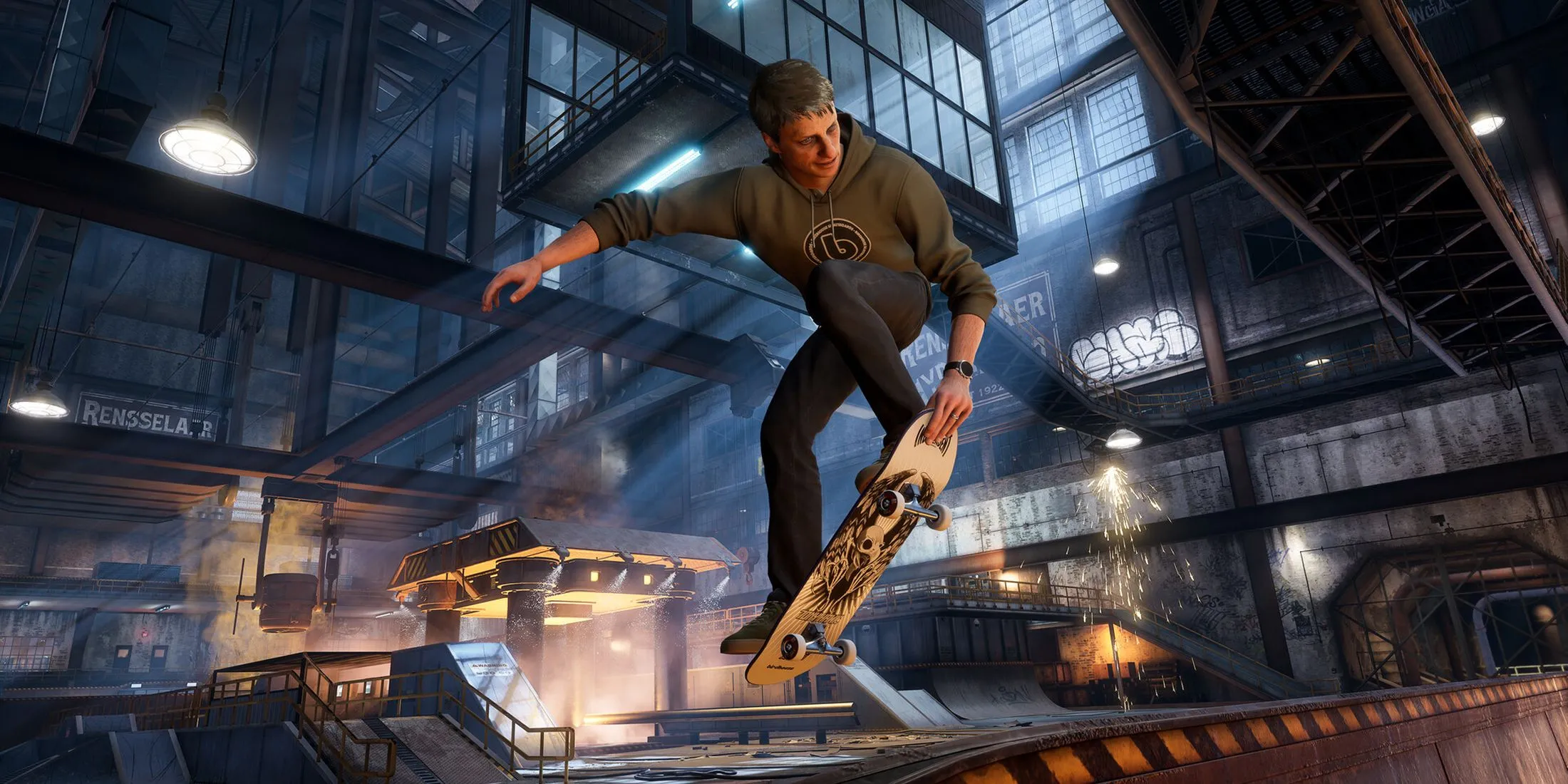 Giao diện game Tony Hawk's Pro Skater 3 + 4 hiển thị điểm số và hiệu ứng trượt ván