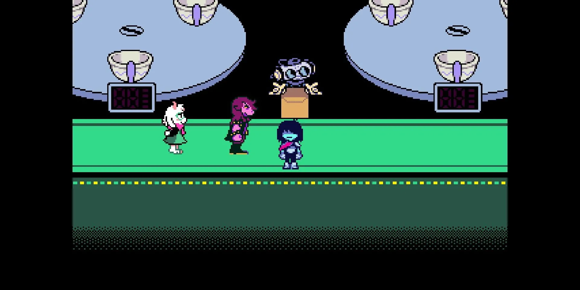 Góc Teacup Room mộng mơ trong Deltarune Chapters 3 & 4 trên Nintendo Switch 2, tựa game indie đang phá đảo eShop.