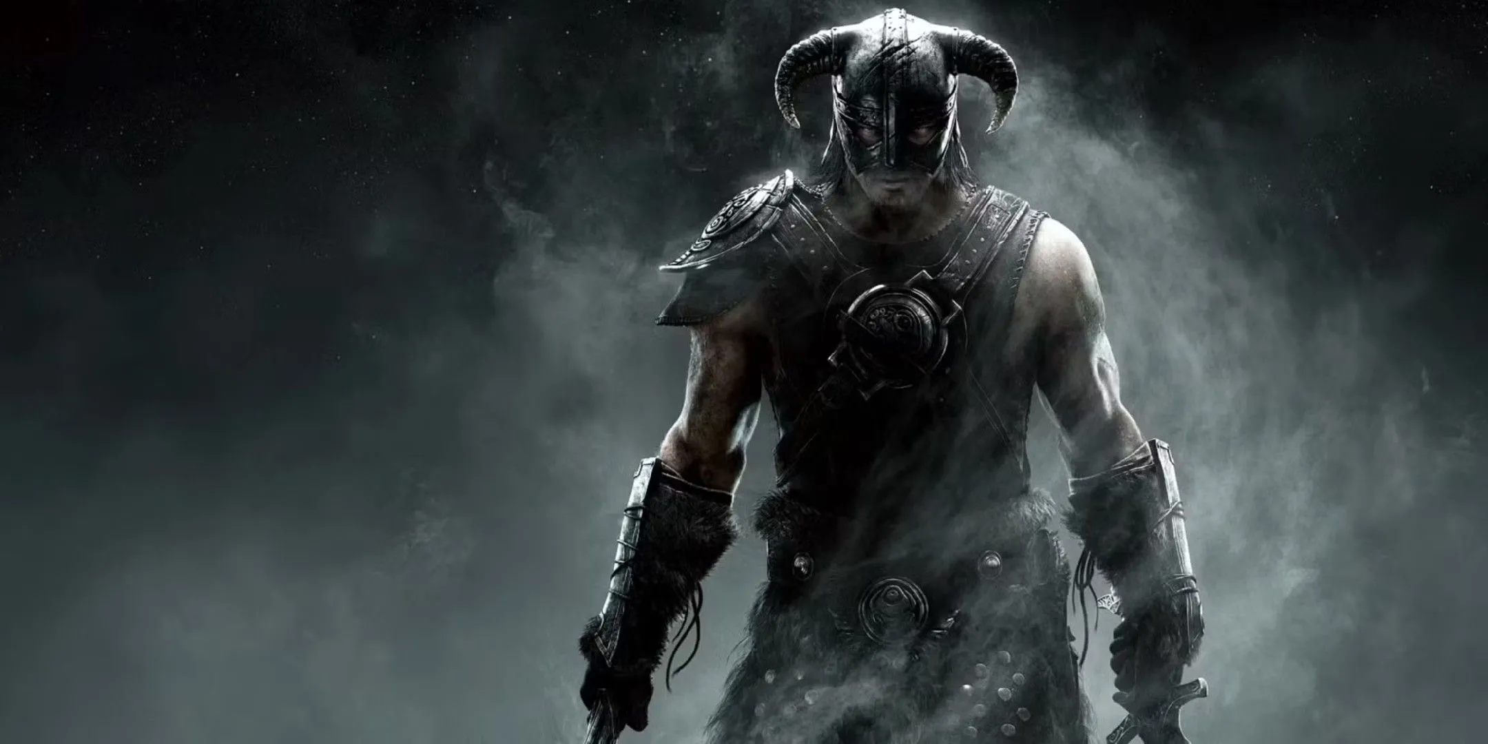 Hiệp Sĩ Rồng (Dragonborn) với áo giáp quen thuộc trong thế giới rộng lớn của The Elder Scrolls V: Skyrim.