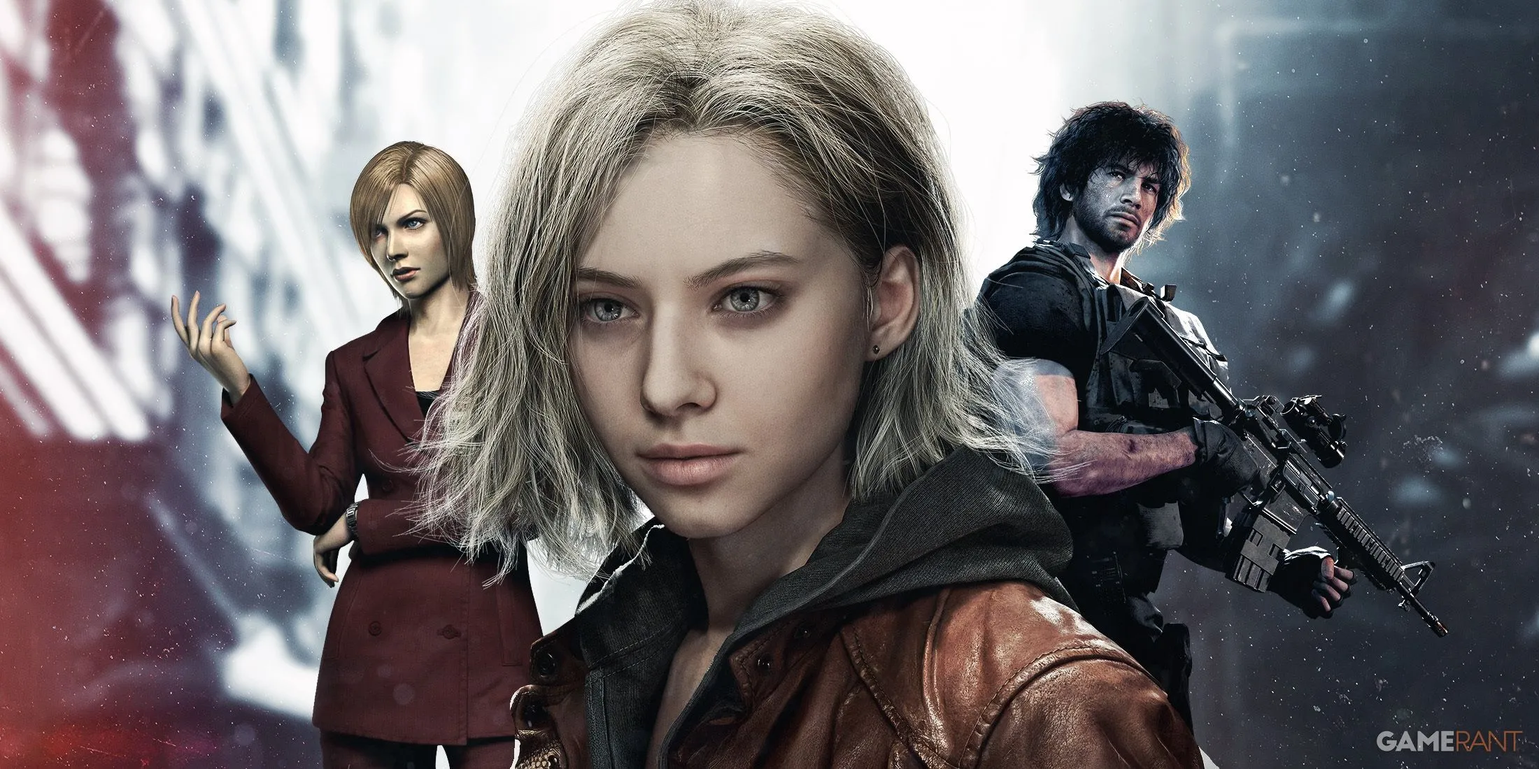 Hình ảnh so sánh Resident Evil Requiem với Outbreak và RE3 Remake, tập trung vào bối cảnh hoang tàn của Raccoon City